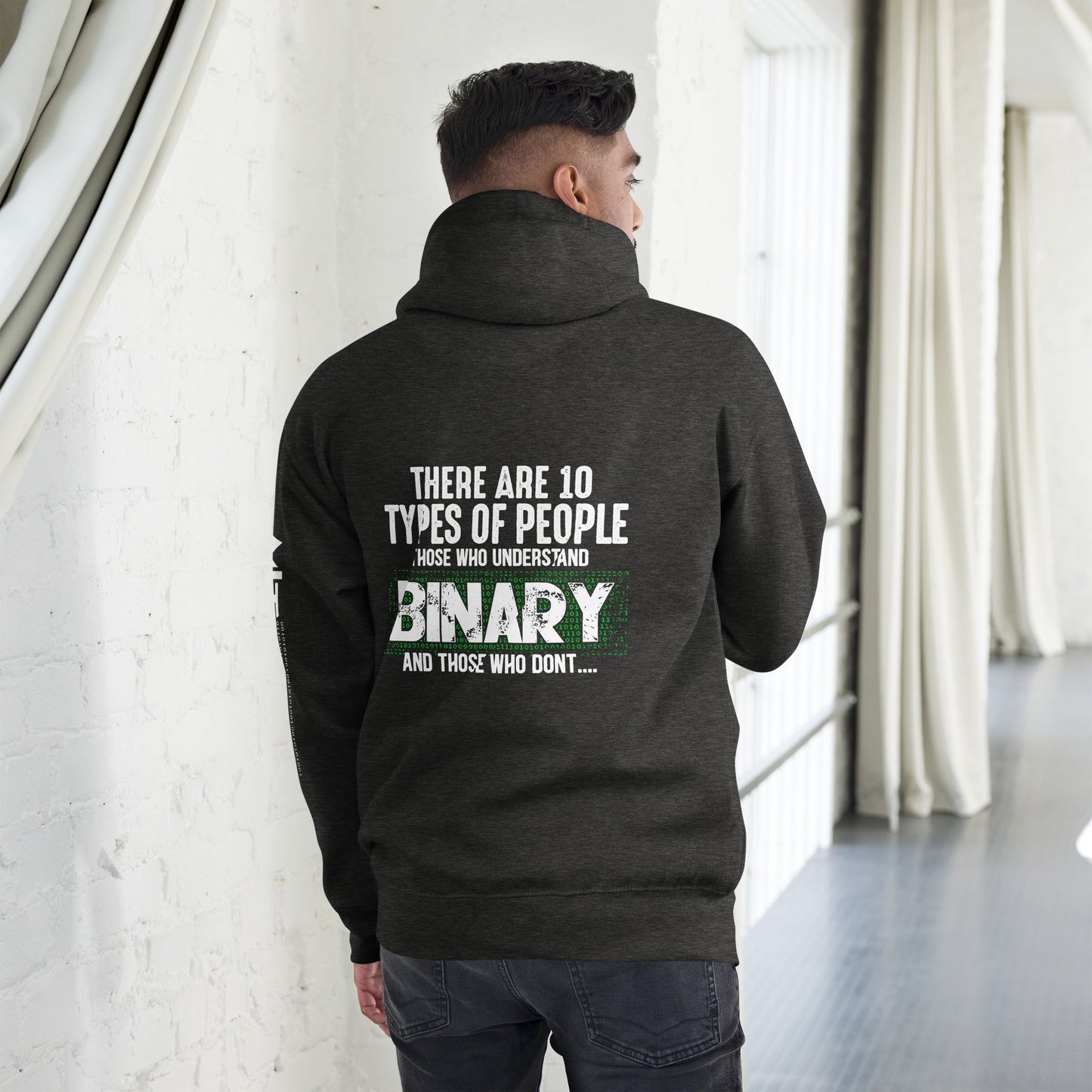 There are 10 types of people - Unisex Hoodie ( Back Print ) by DarkByteGear