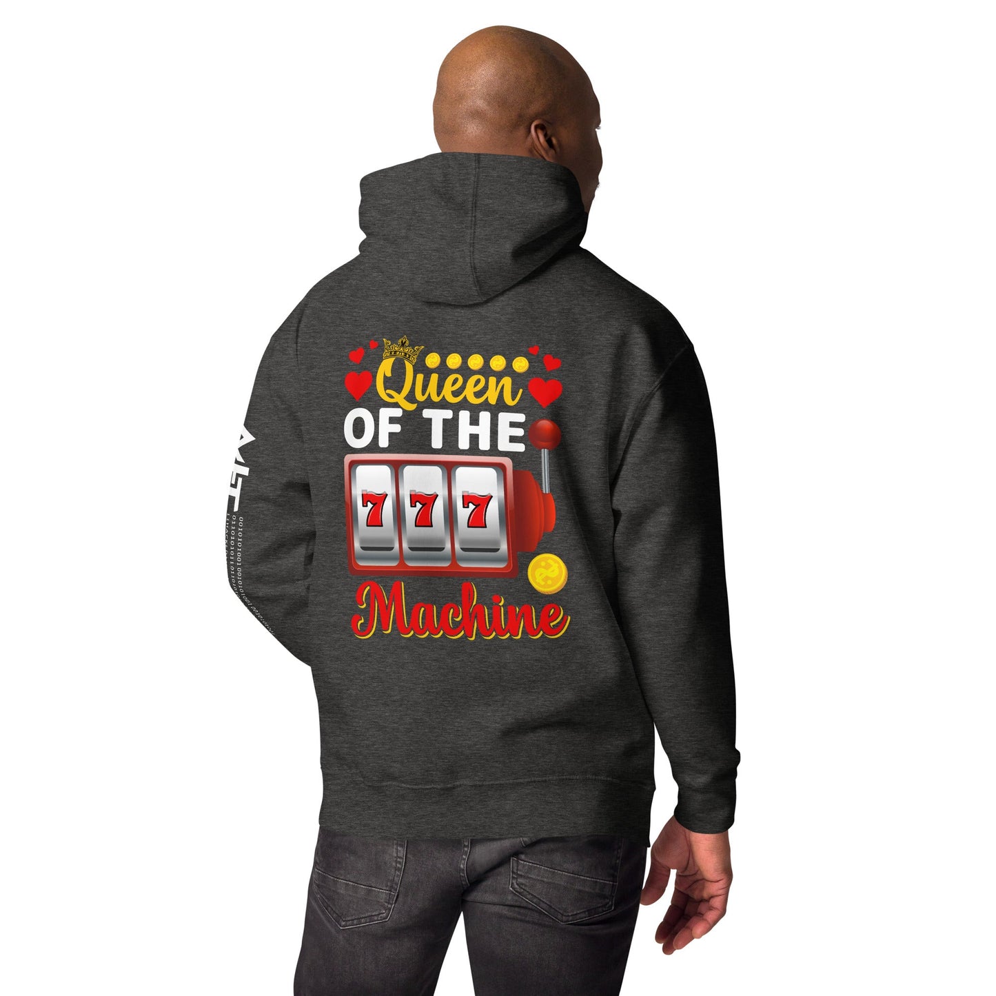 Queen of the Machine 777 - Unisex Hoodie ( Back Print ) by DarkByteGear