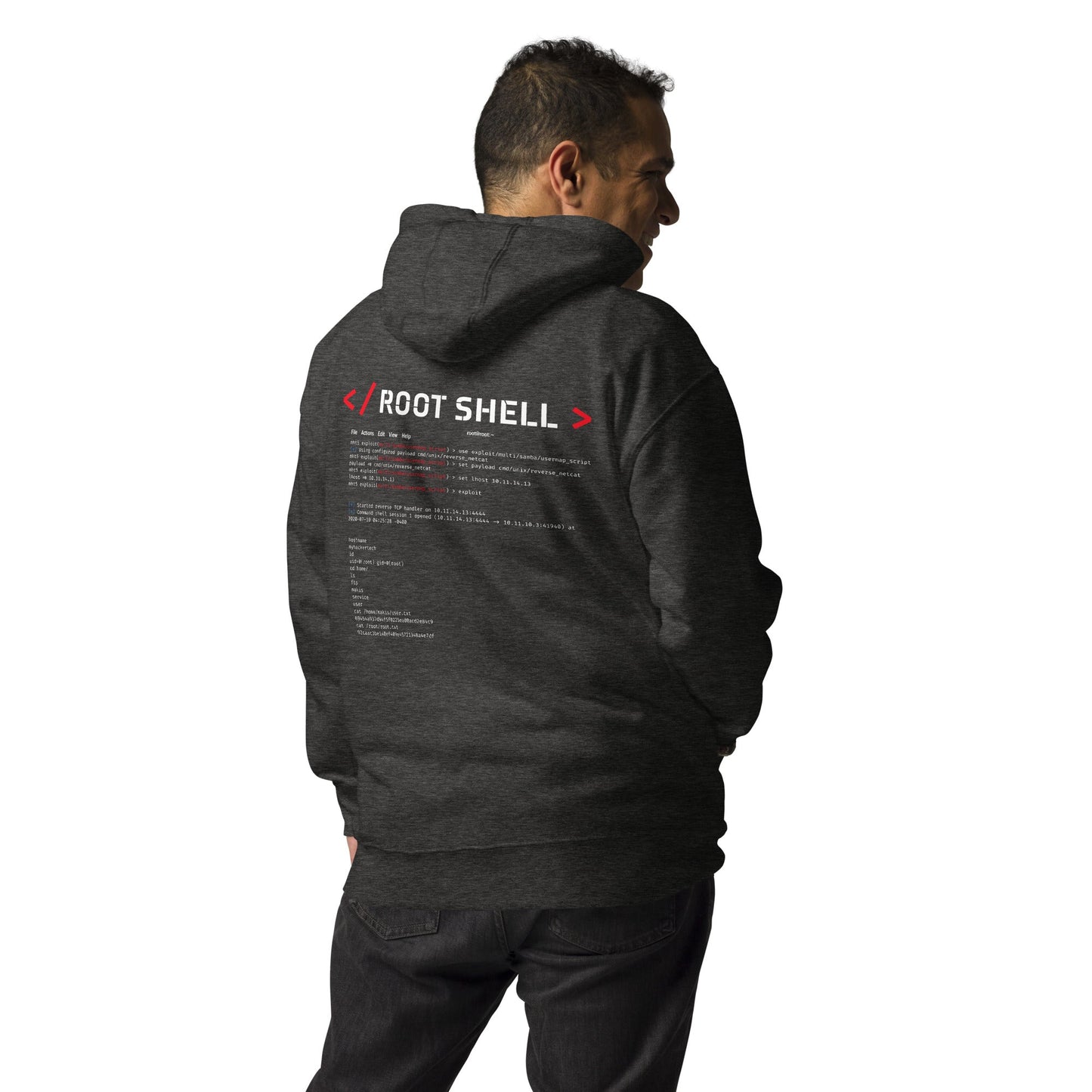 Root Shell - Unisex Hoodie ( Back Print ) by DarkByteGear