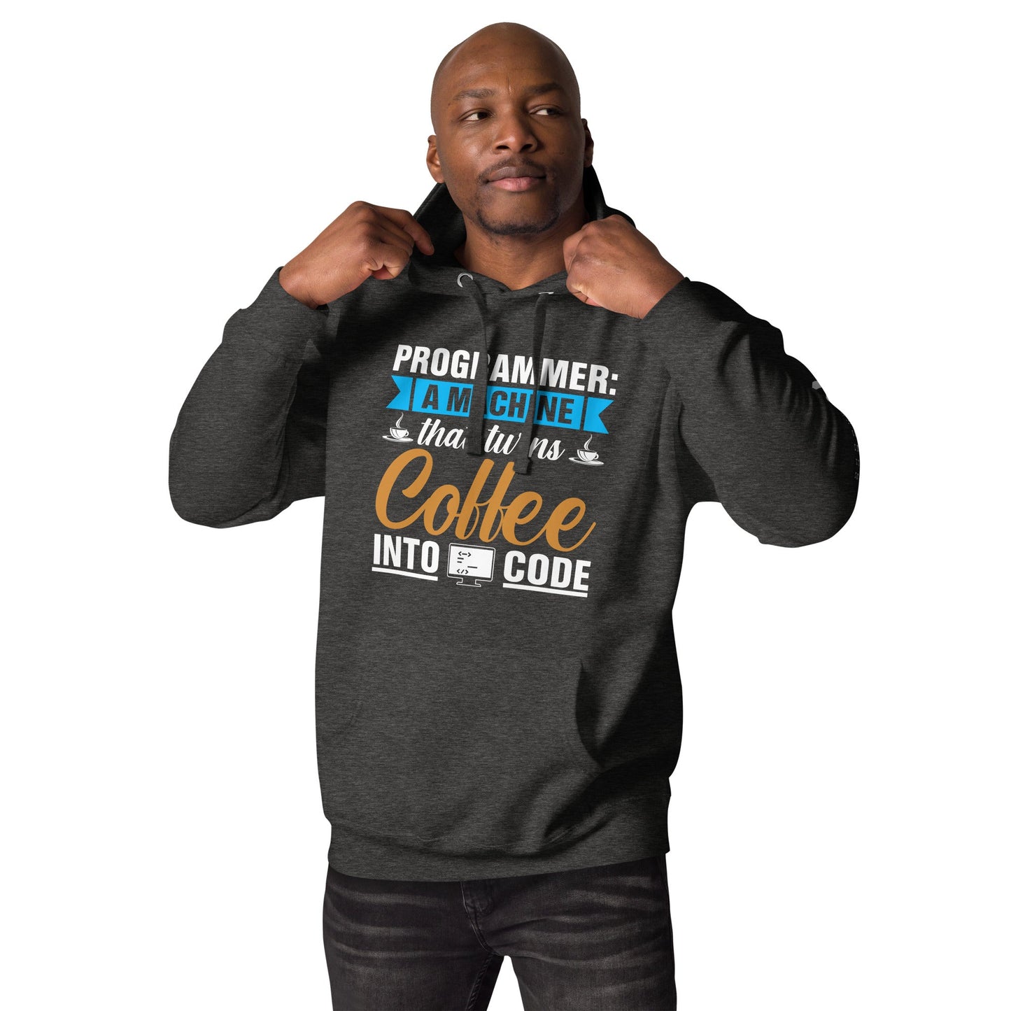 Programmer: a machine that turns coffee into code Unisex Hoodie by DarkByteGear