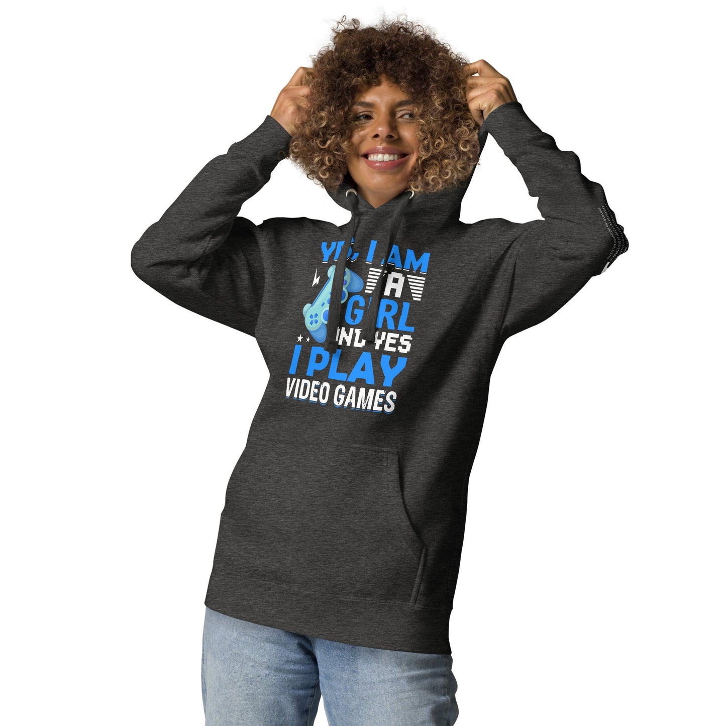 Yes, I am a Girl. Yes! I play Video GaUnisex Hoodie by DarkByteGear