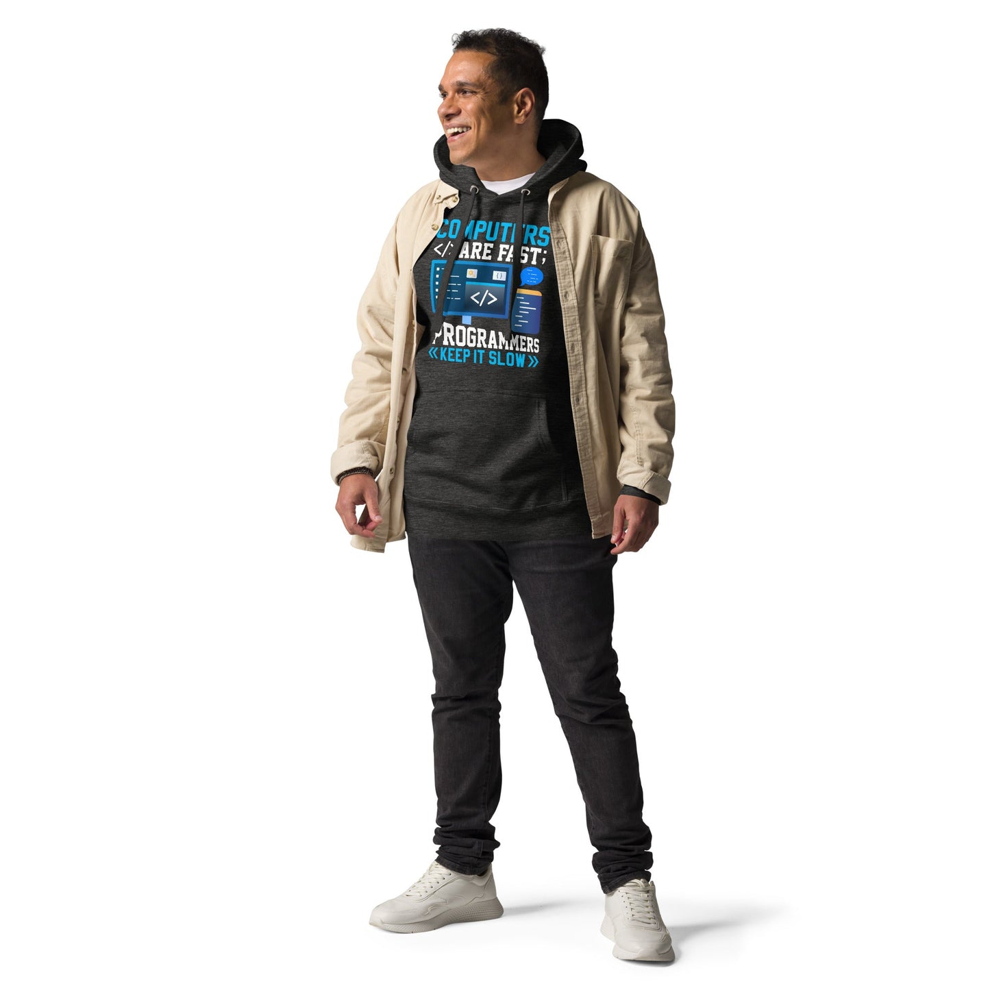 Computers are fast - Blue RK Unisex Hoodie by DarkByteGear