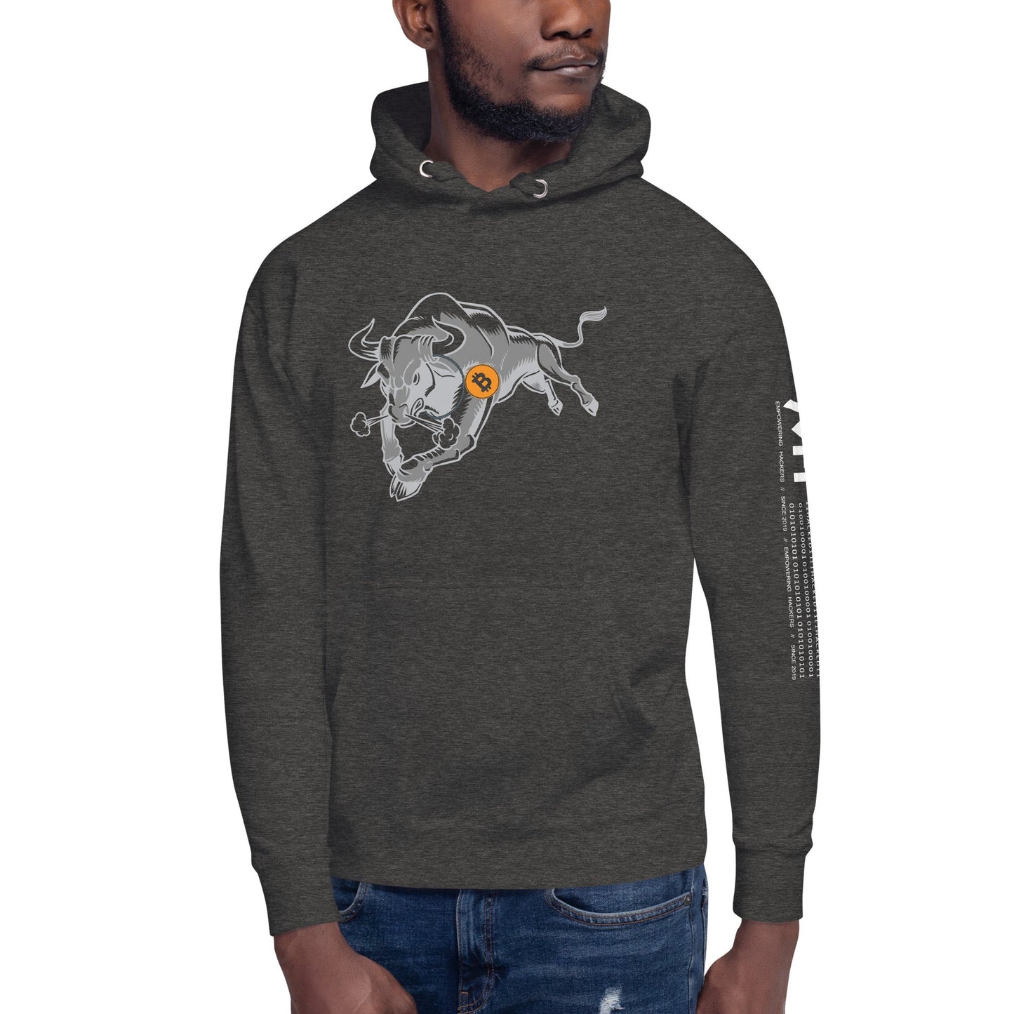 Strong Bitcoin Bull Unisex Hoodie by DarkByteGear