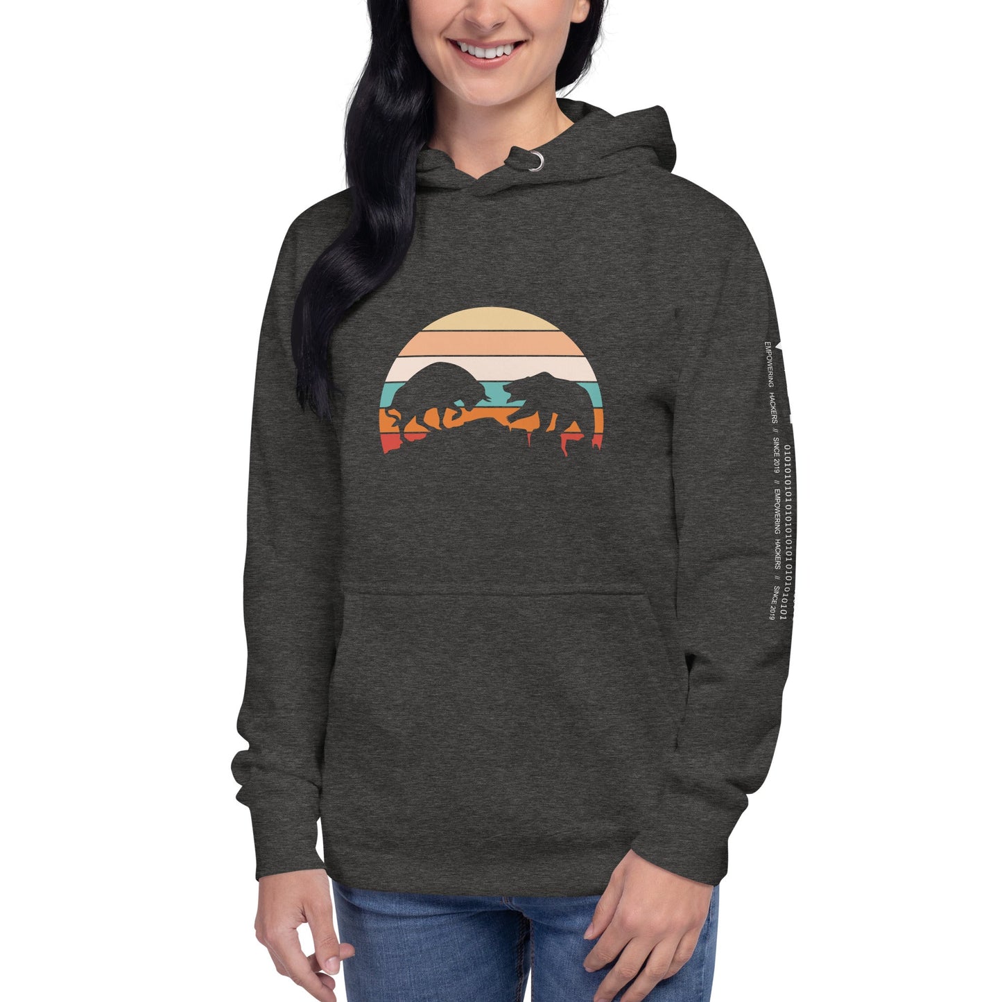 Bull Bear Fight in Sunset - Unisex Hoodie by DarkByteGear