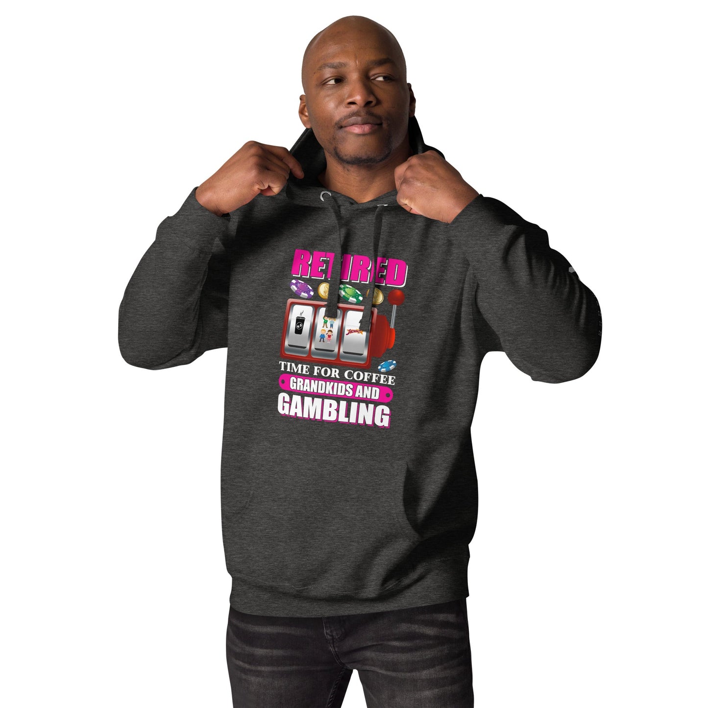 Retired: Time for Coffee, Grandkids and Gambling - Unisex Hoodie by DarkByteGear