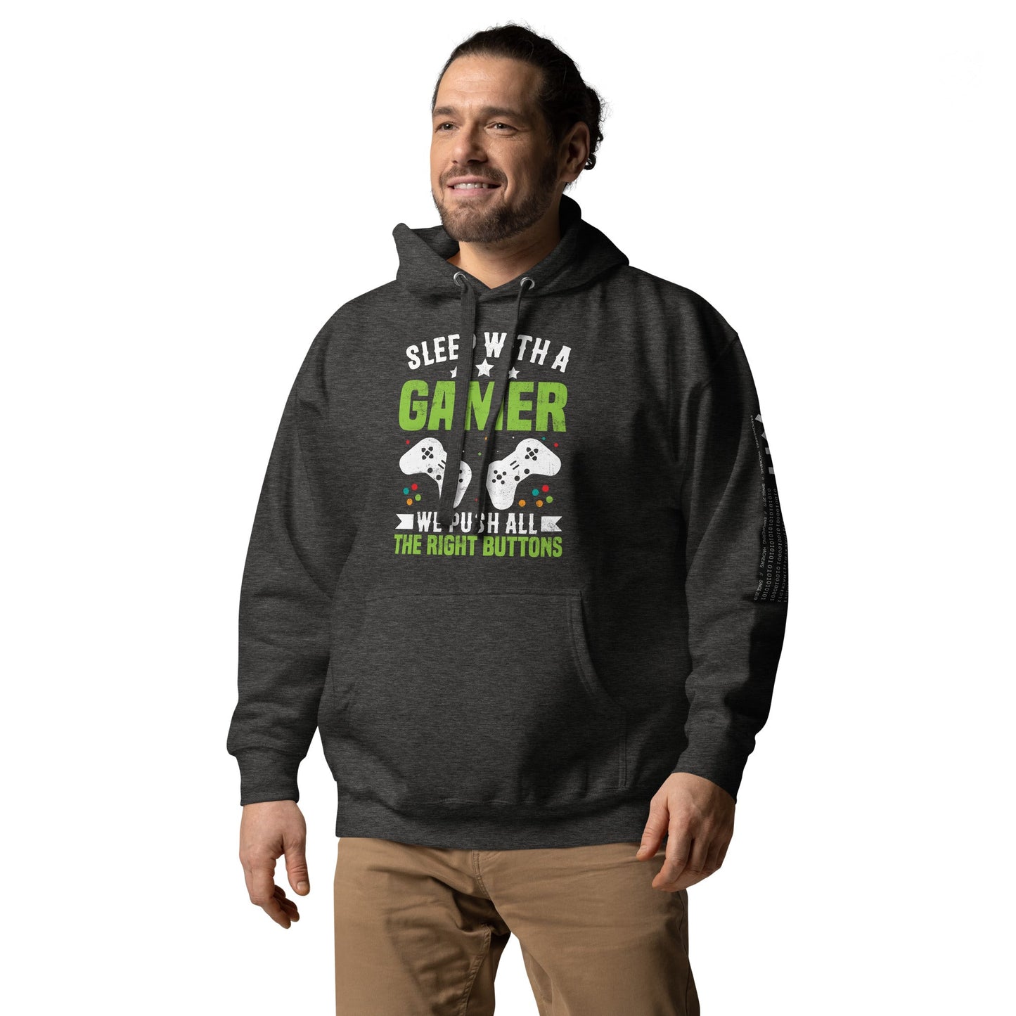 Sleep With a Gamer, We Push all the Right Button Unisex Hoodie by DarkByteGear