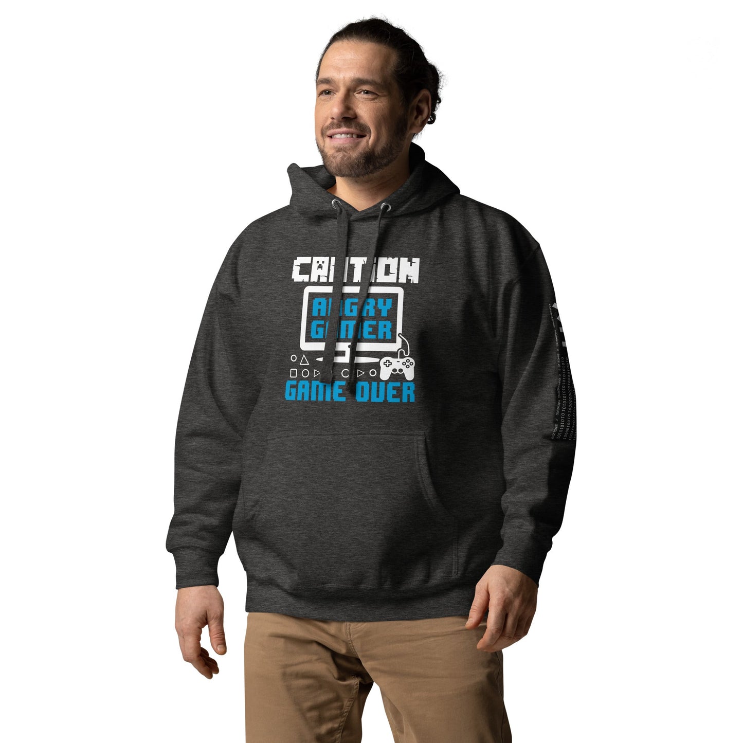 Caution! Angry Gamer Unisex Hoodie by DarkByteGear