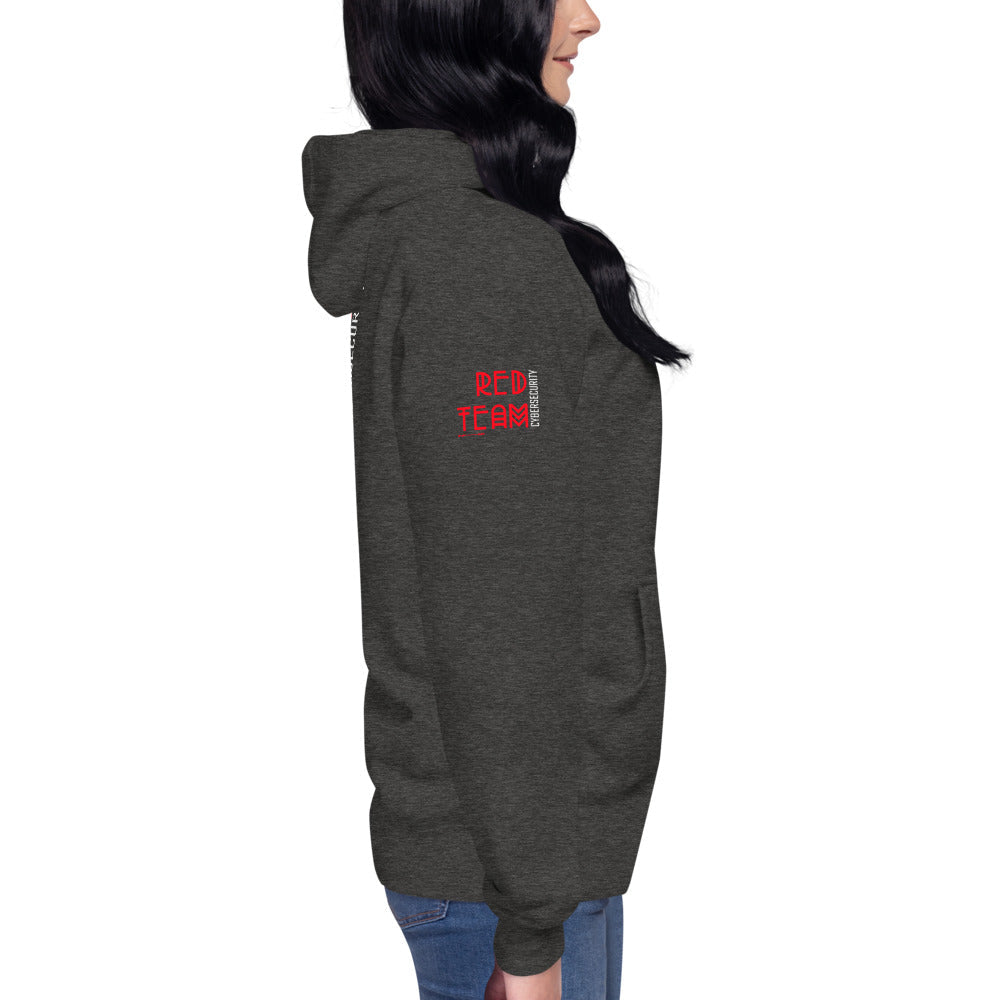Cyber Security Red Team v5 - Unisex Hoodie (back print) by DarkByteGear