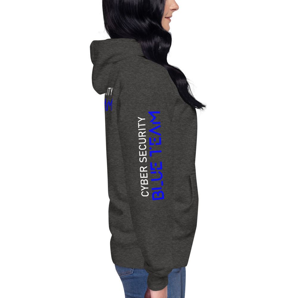 Cybersecurity Blue Team v4 - Unisex Hoodie (back print) by DarkByteGear