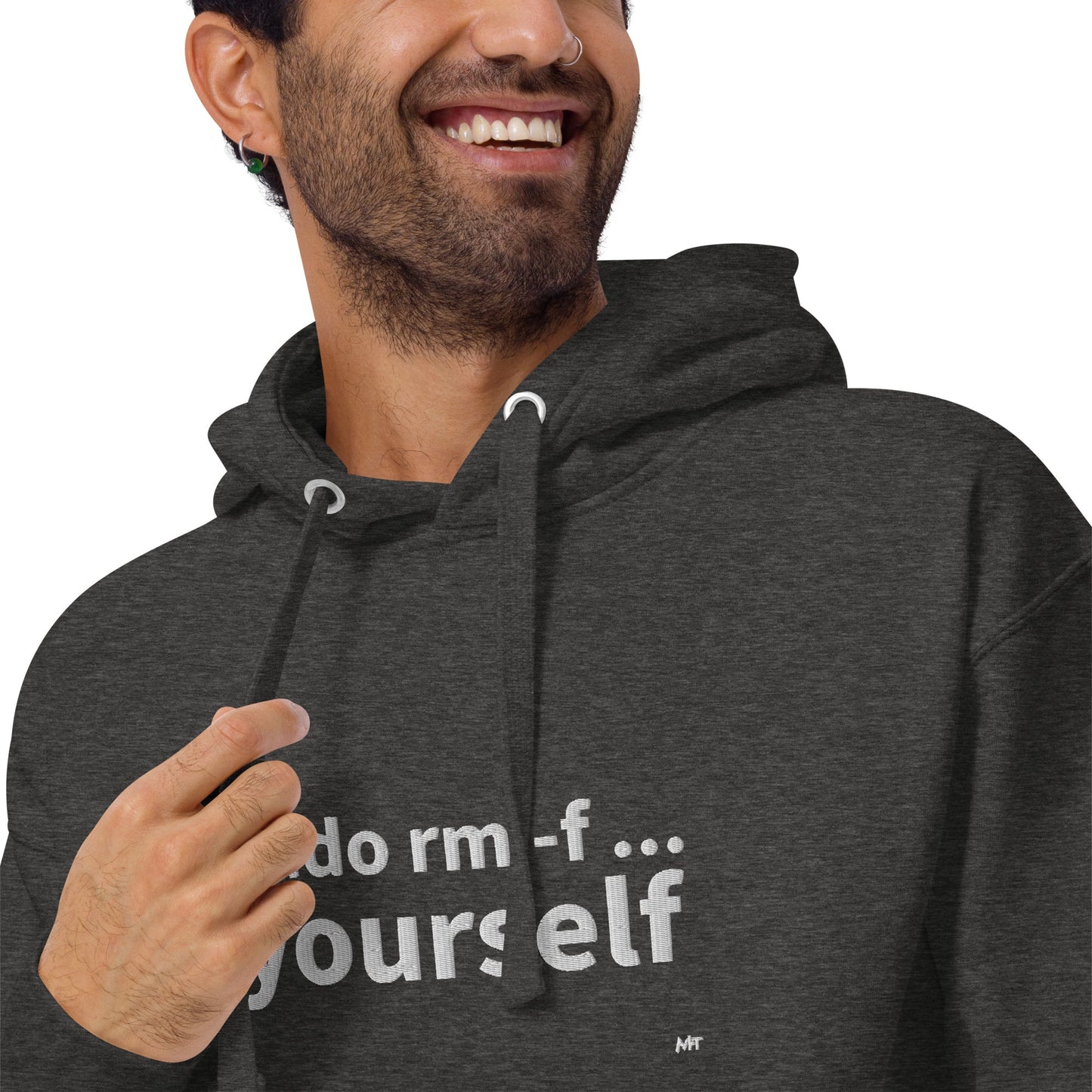 Sudo rm -f yourself - Unisex Hoodie (embroidered) by DarkByteGear