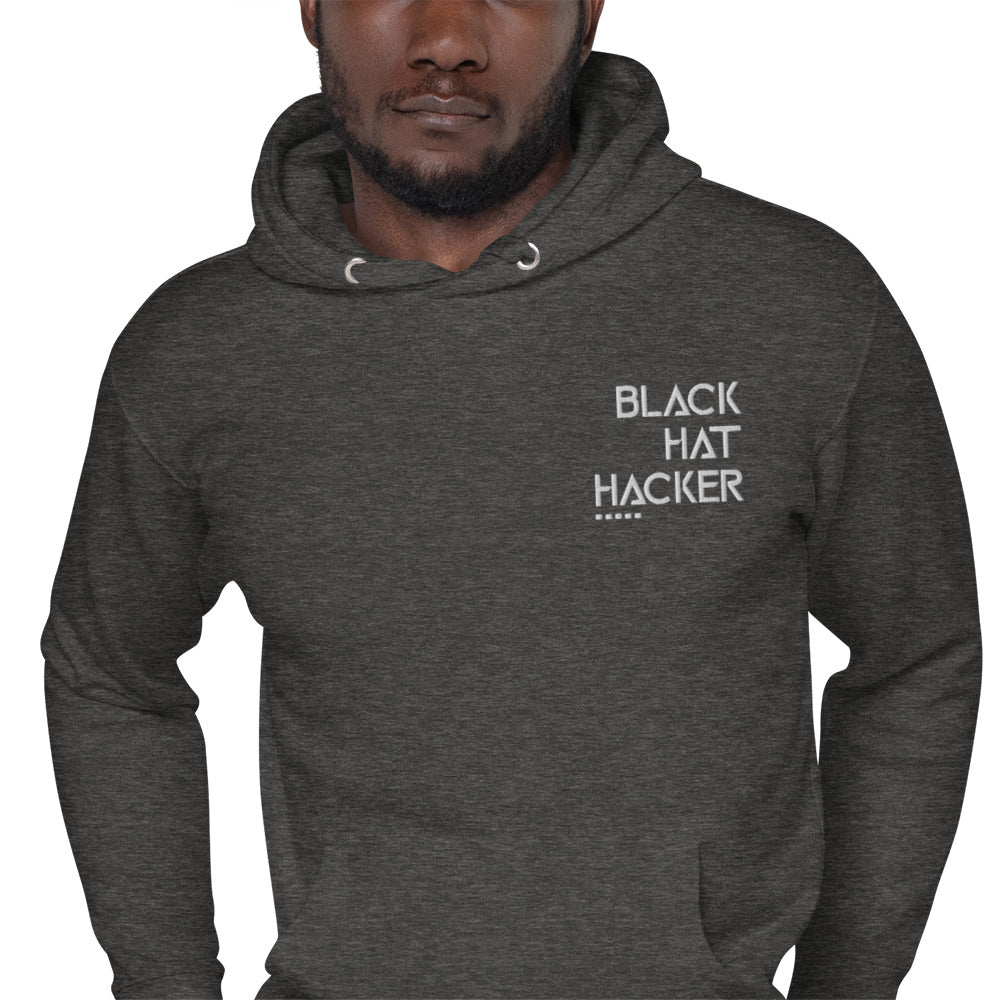 Black Hat Hacker - Unisex Hoodie (embroidery) by DarkByteGear
