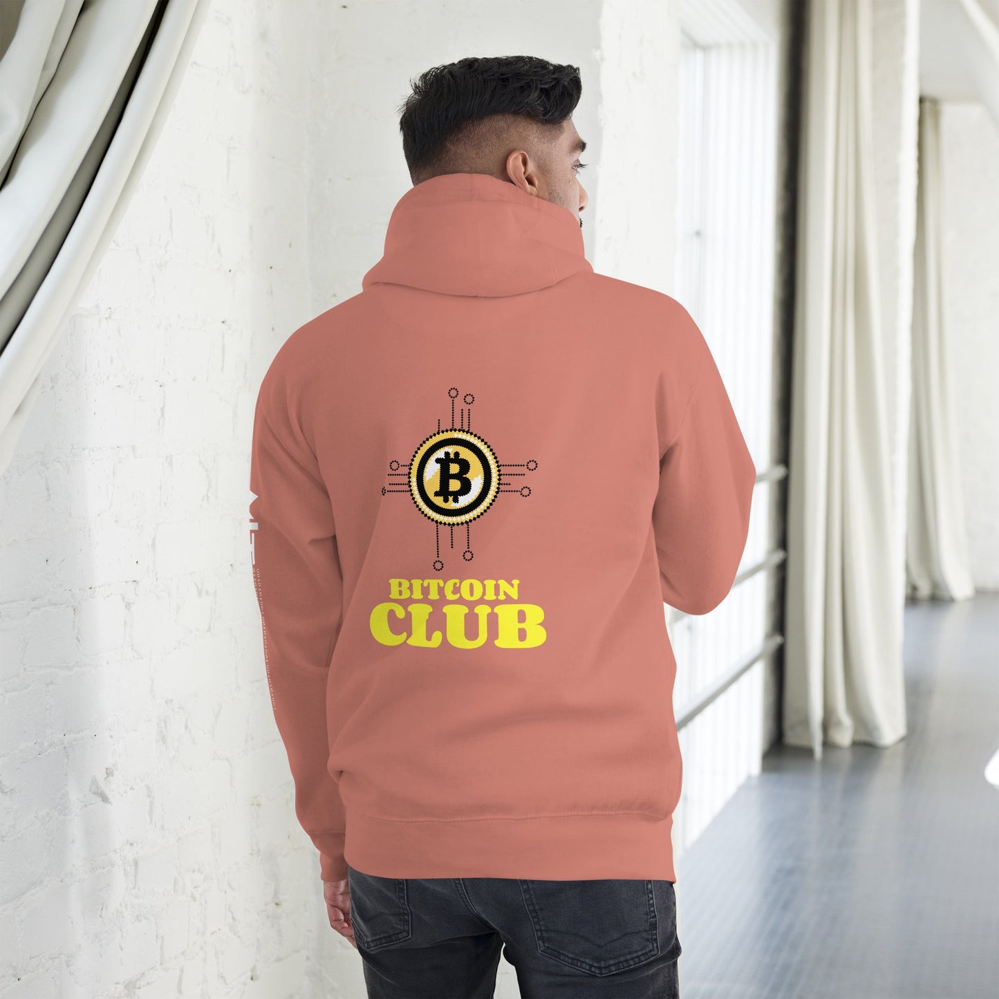 Bitcoin Club V6 - Unisex Hoodie ( Back Print ) by DarkByteGear