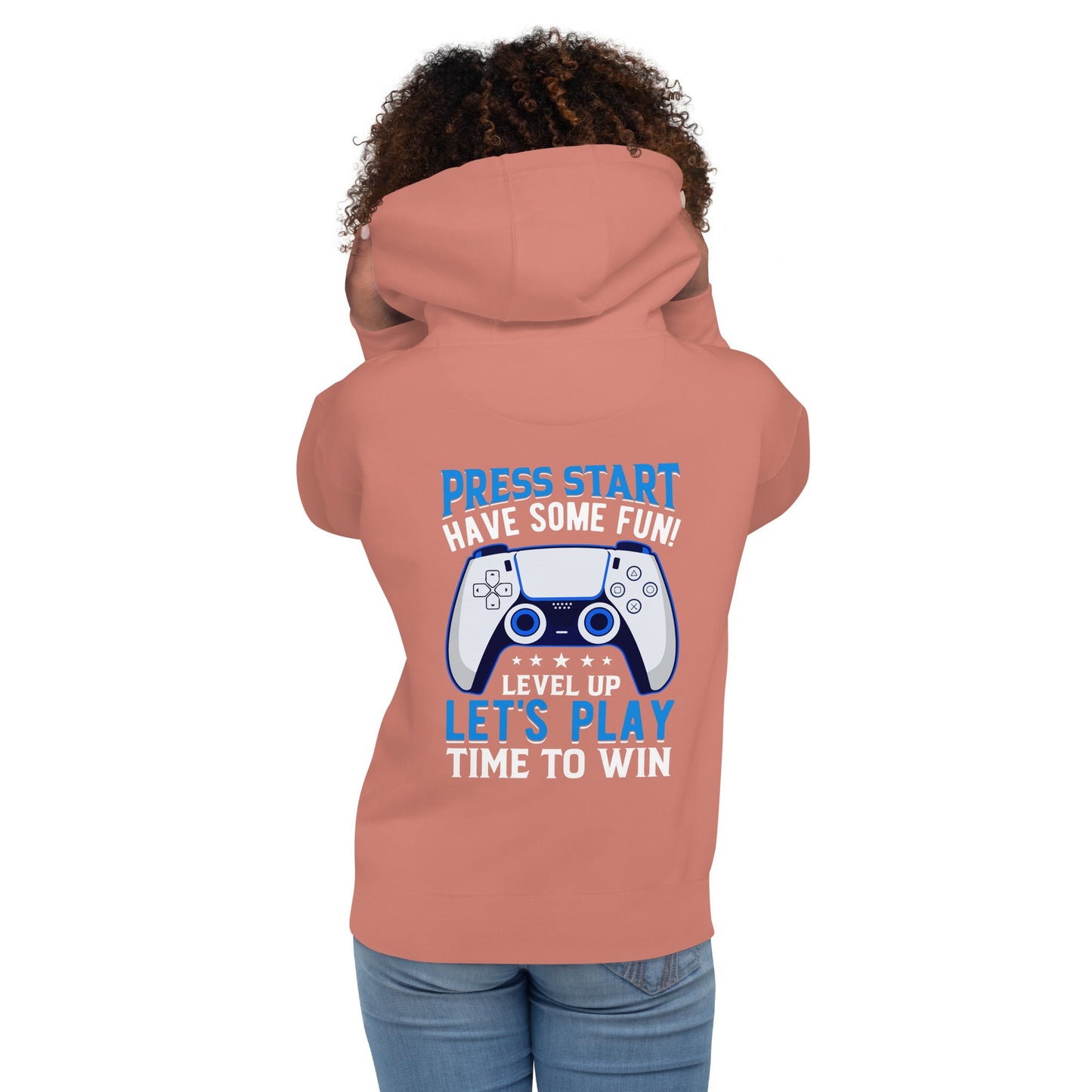 Press Start and Have some Fun - Unisex Hoodie (back print) by DarkByteGear