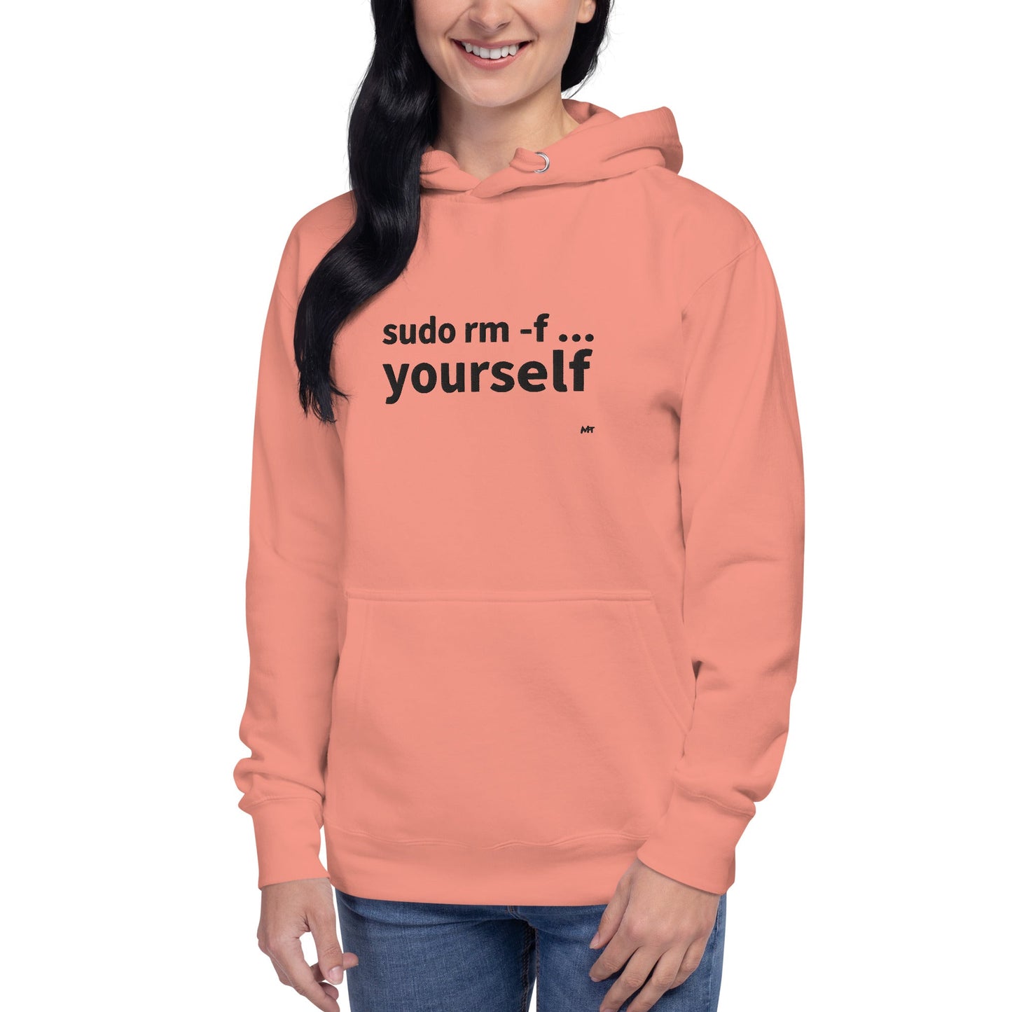 Sudo rm -f yourself - Unisex Hoodie (embroidered) by DarkByteGear