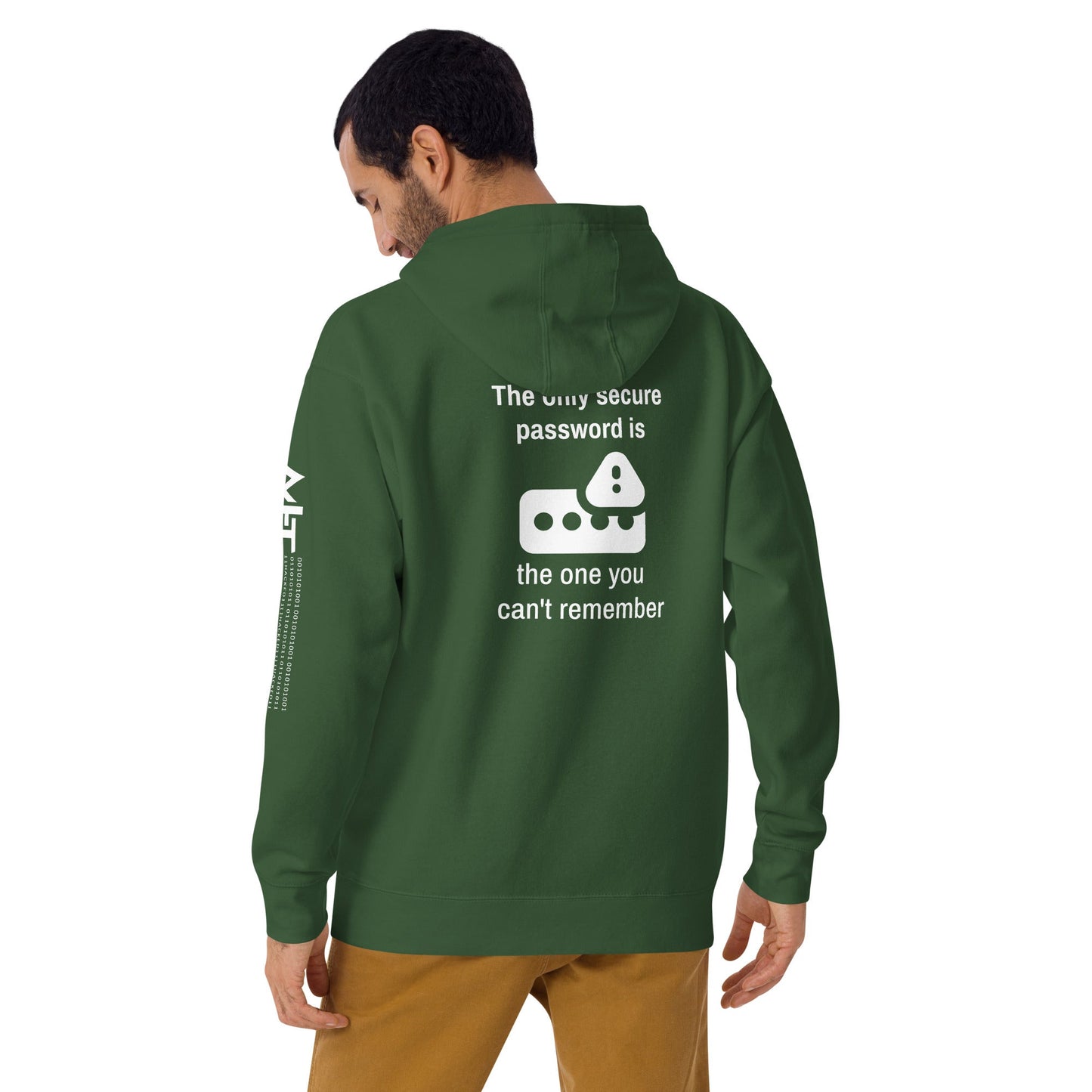 The only secure password - Unisex Hoodie (back print) by DarkByteGear