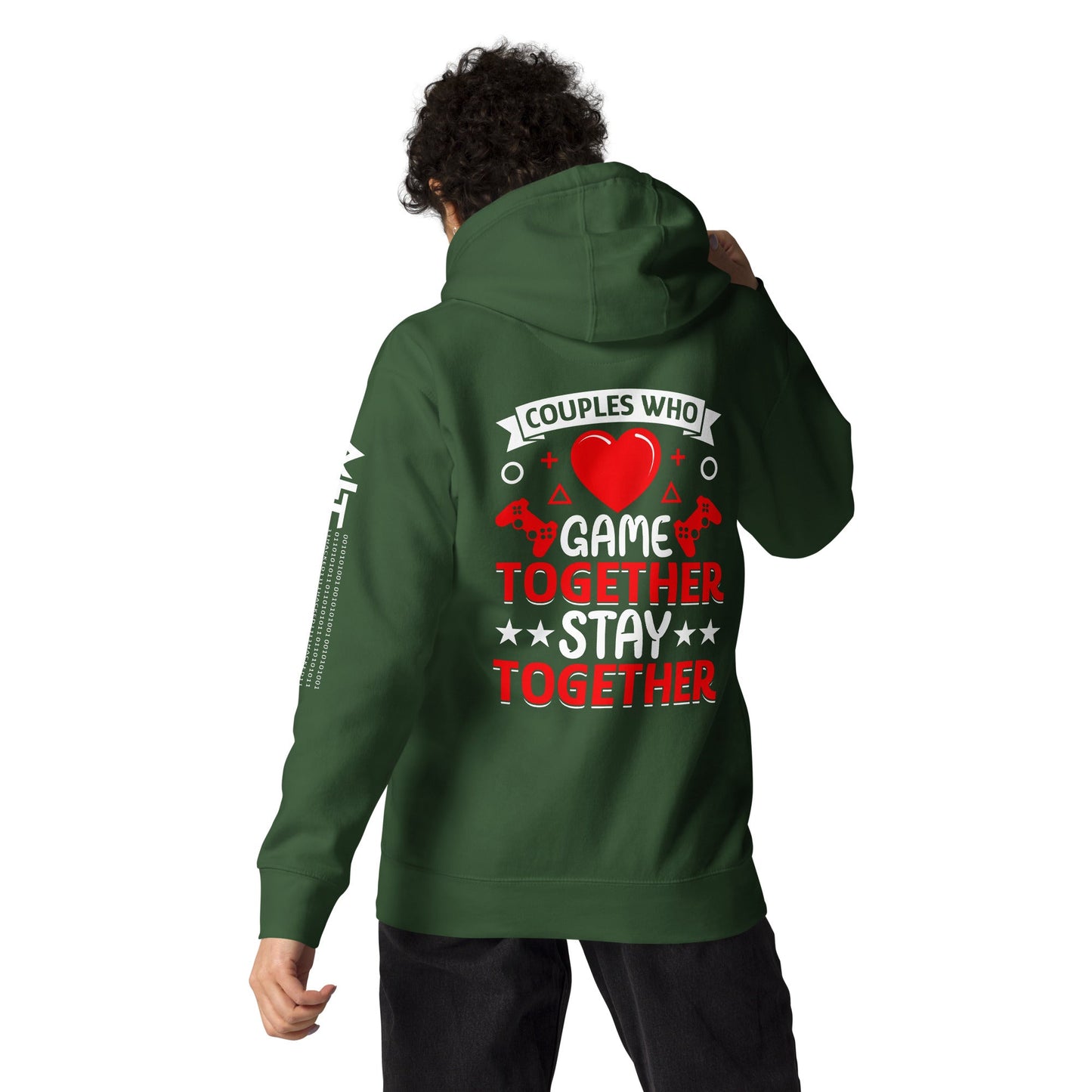 Couples who Game together, Stay together Unisex Hoodie ( Back Print ) by DarkByteGear
