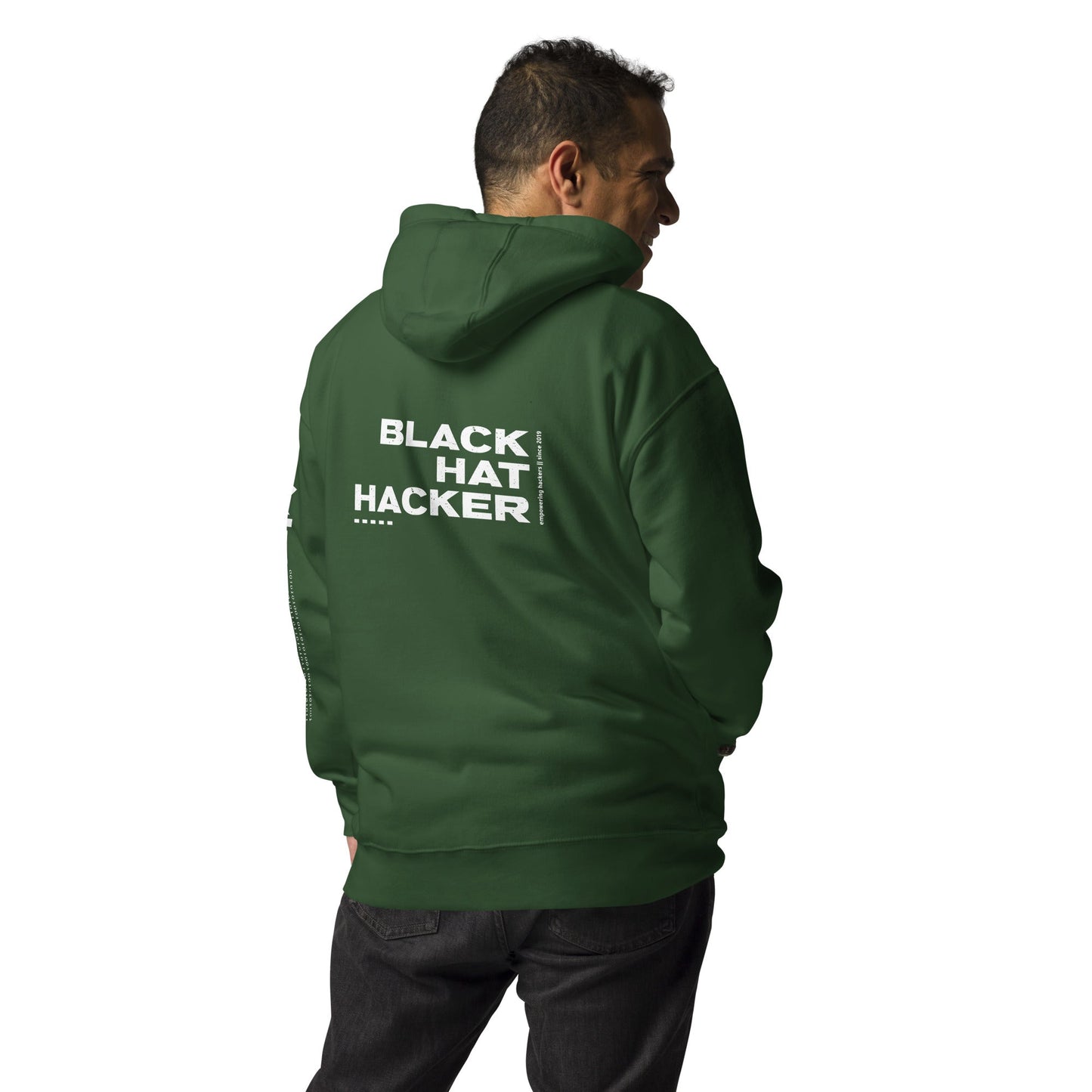 Black Hat Hacker V5 Unisex Hoodie ( Back Print ) by DarkByteGear