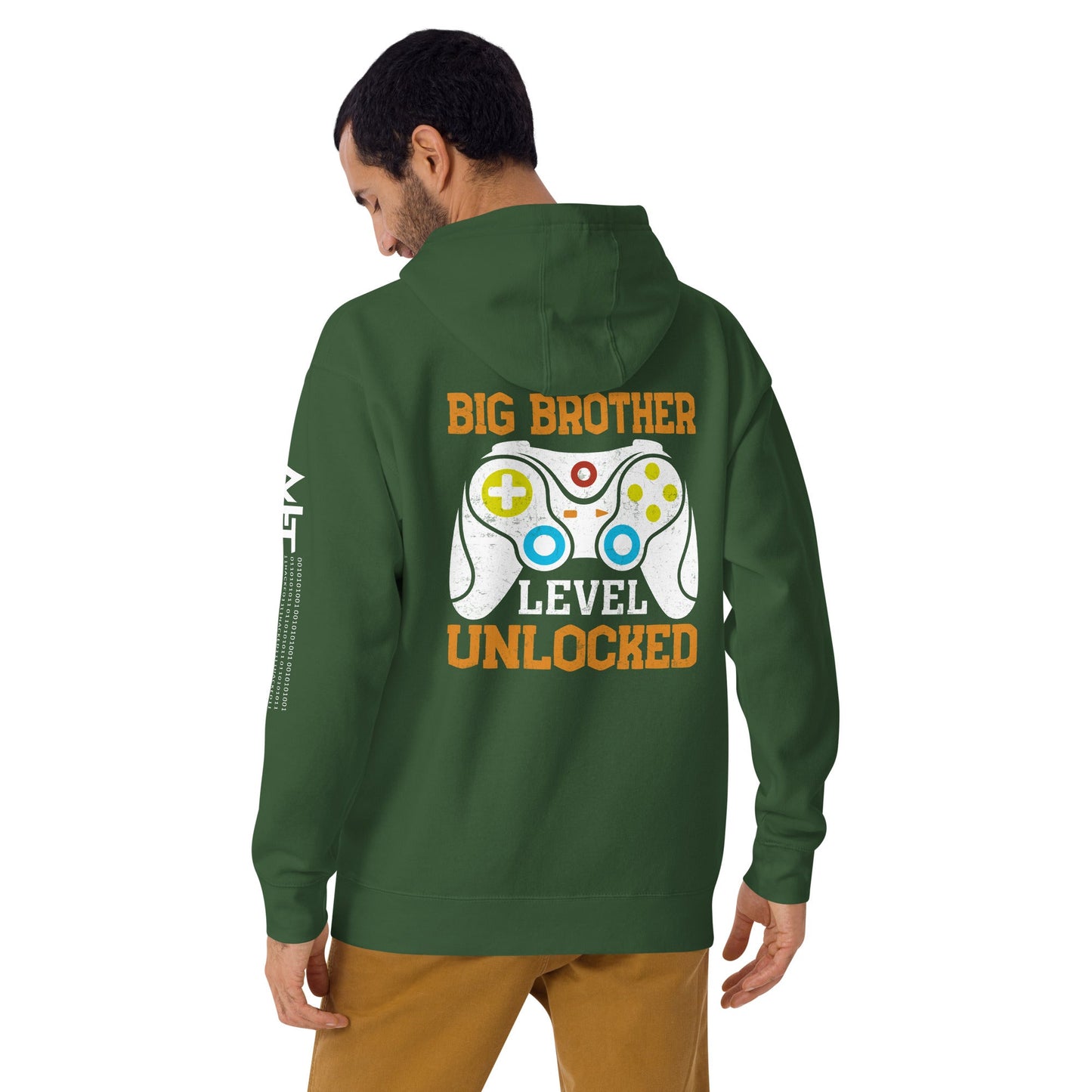 Big Brother Level Unlocked Unisex Hoodie ( Back Print ) by DarkByteGear