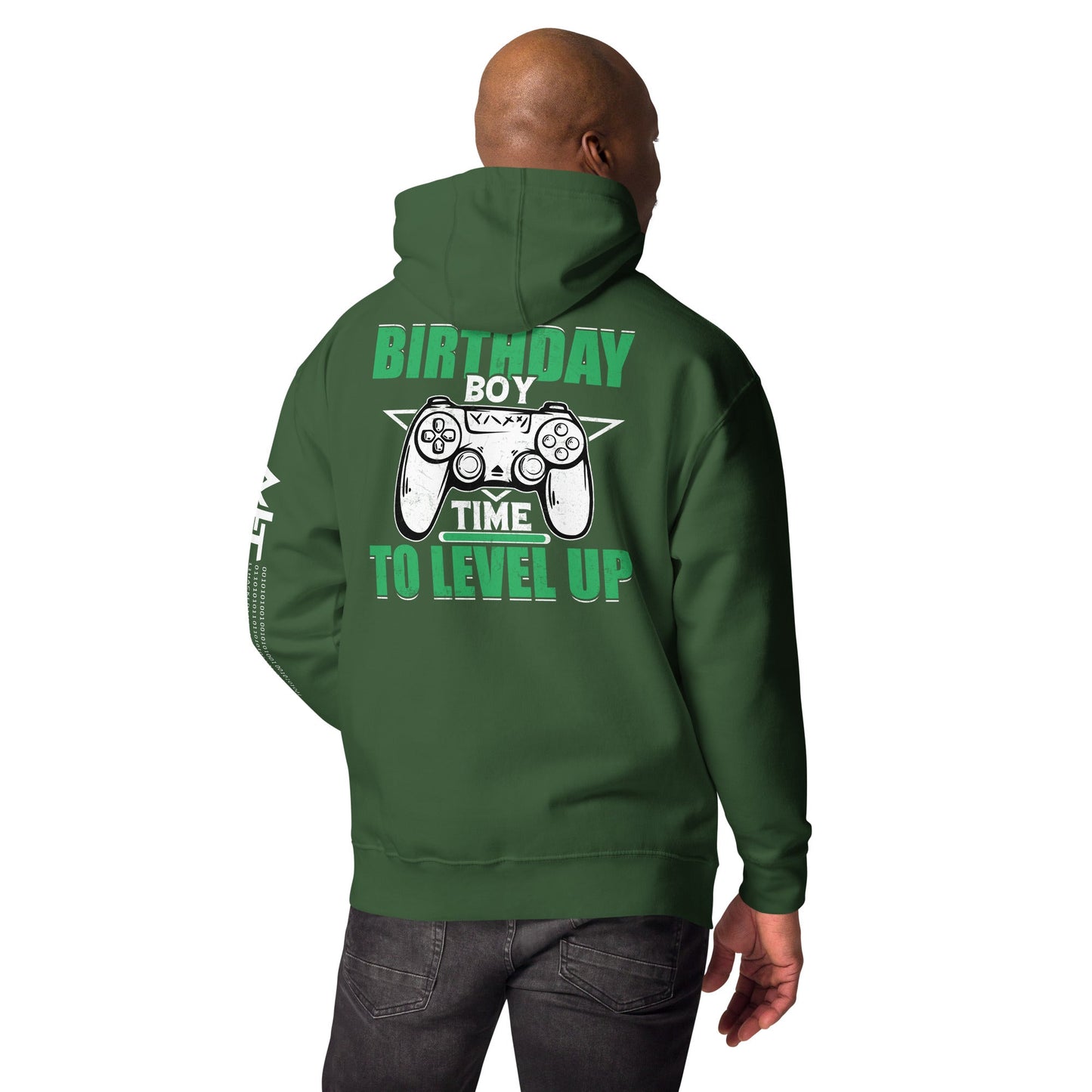 Birthday Boy Time to Level Up Unisex Hoodie ( Back Print ) by DarkByteGear