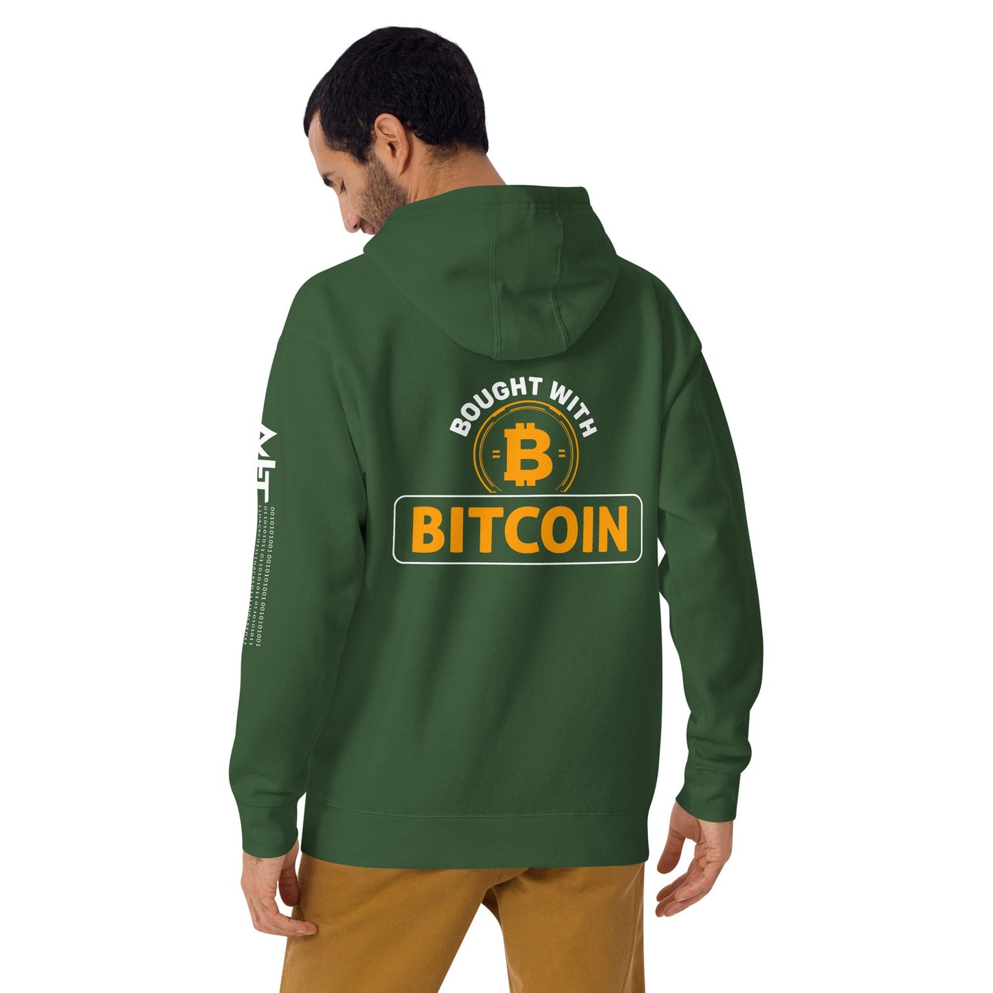 Bought with Bitcoin - Unisex Hoodie ( Back Print ) by DarkByteGear