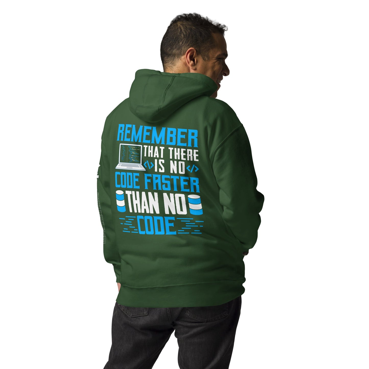 Remember! There is no code - Unisex Hoodie ( Back Print ) by DarkByteGear