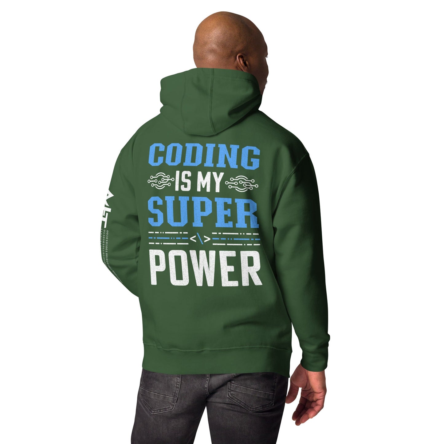 Coding is My Super Power Unisex Hoodie( Back Print ) by DarkByteGear