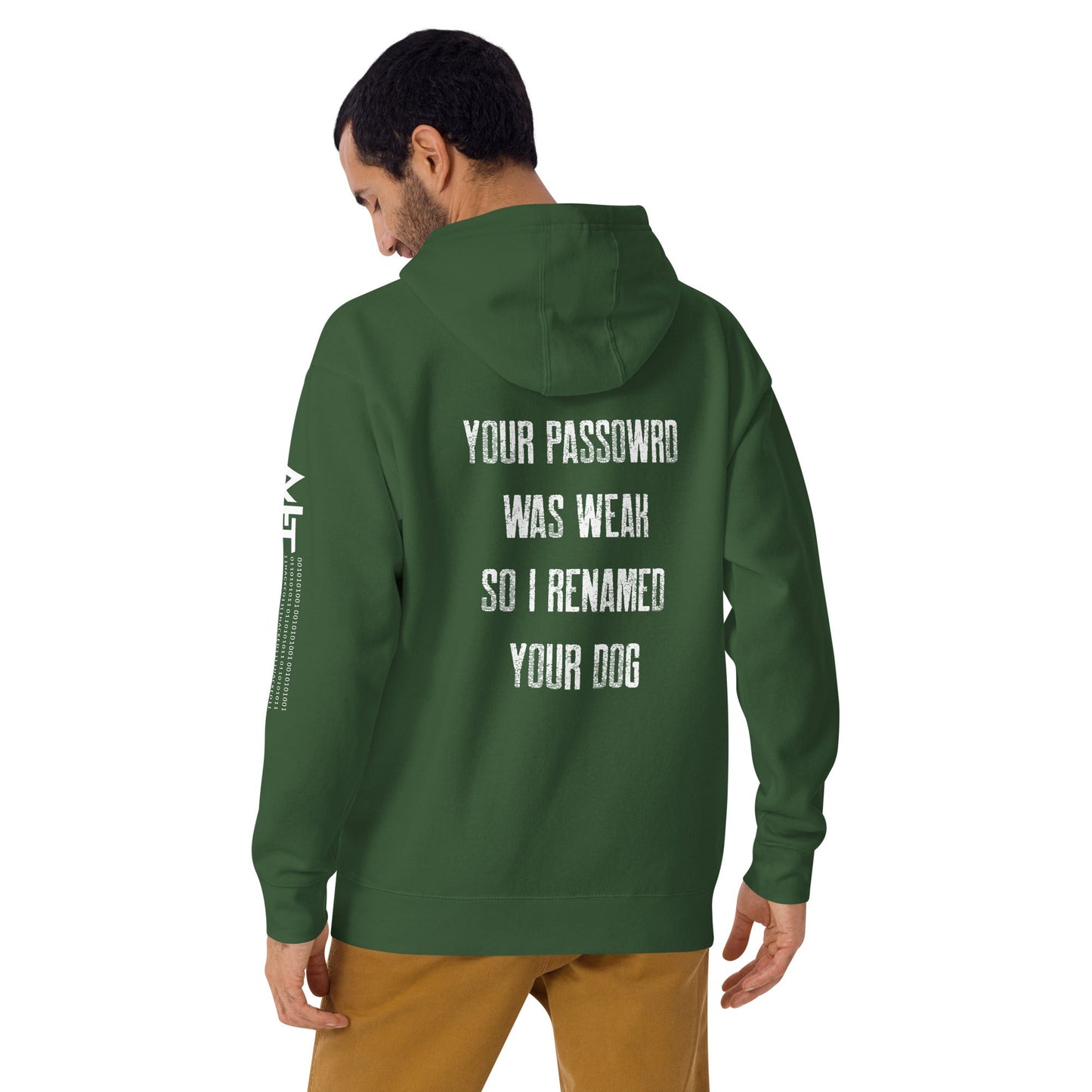 Your Password was Weak - Unisex Hoodie ( Back Print ) by DarkByteGear
