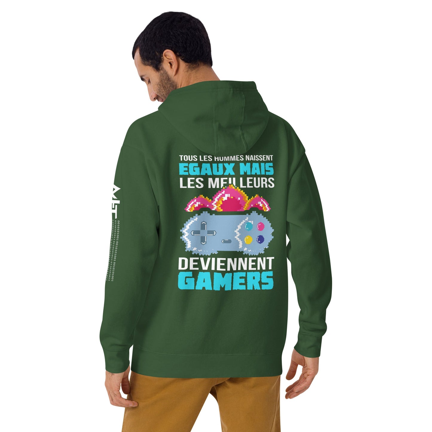 Tous Les Hommes Naissent Egaux Mais - Unisex Hoodie ( Back Print ) by DarkByteGear
