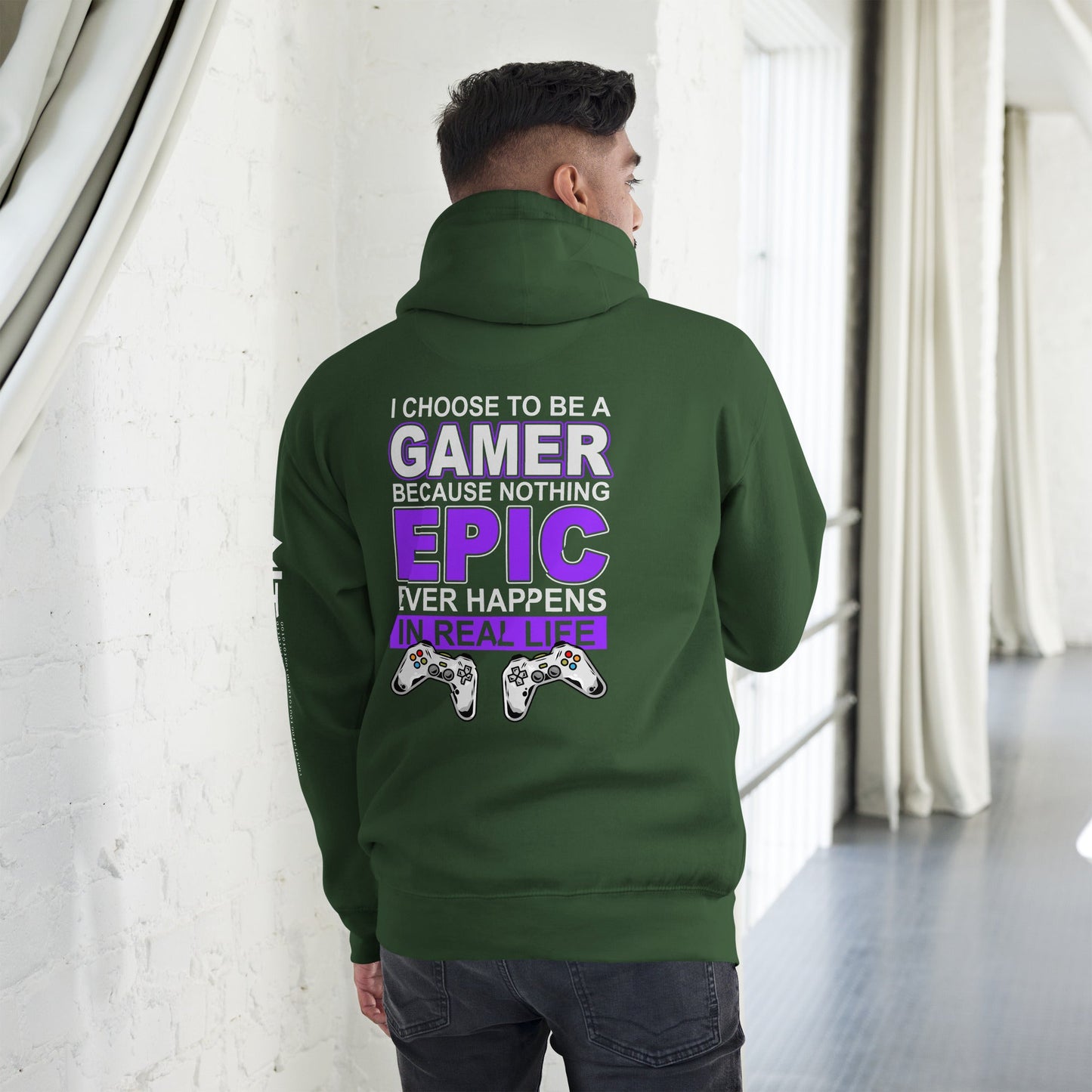 Gamer Epic in Real Life - Unisex Hoodie ( Back Print ) by DarkByteGear
