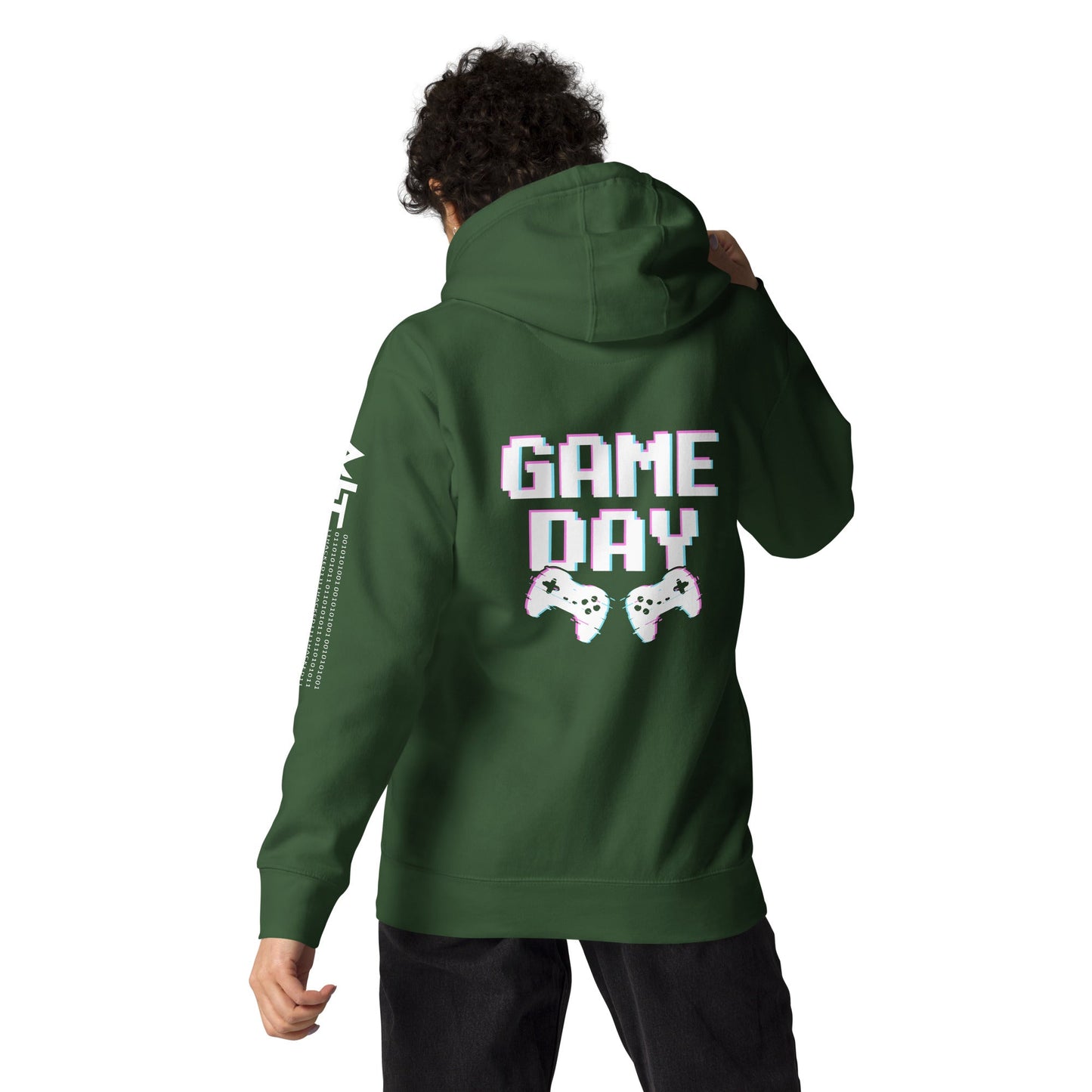 Game Day Lego White - Unisex Hoodie ( Back Print ) by DarkByteGear