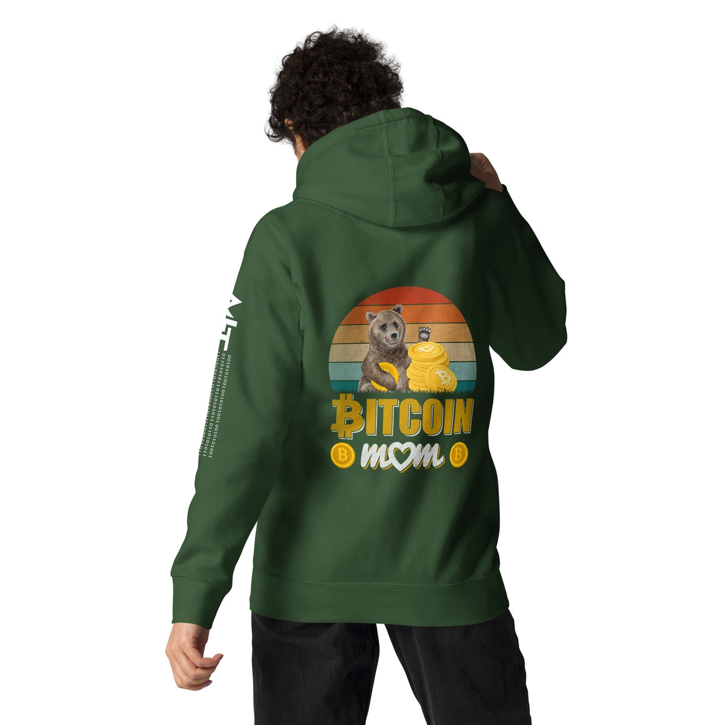 Bitcoin Mom -Unisex Hoodie ( Back Print ) by DarkByteGear