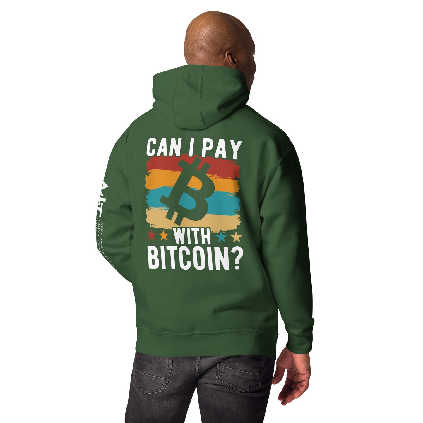 Can I pay with Bitcoin - Unisex Hoodie ( Back Print ) by DarkByteGear