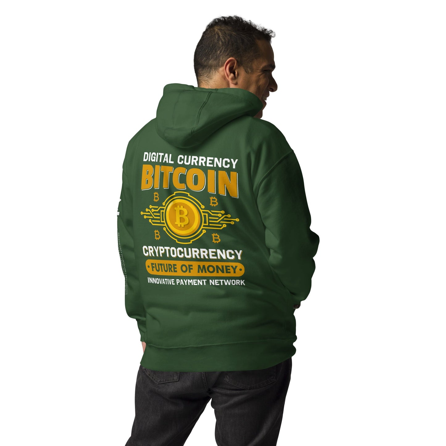 Bitcoin: Future of Money - Unisex Hoodie ( Back Print ) by DarkByteGear