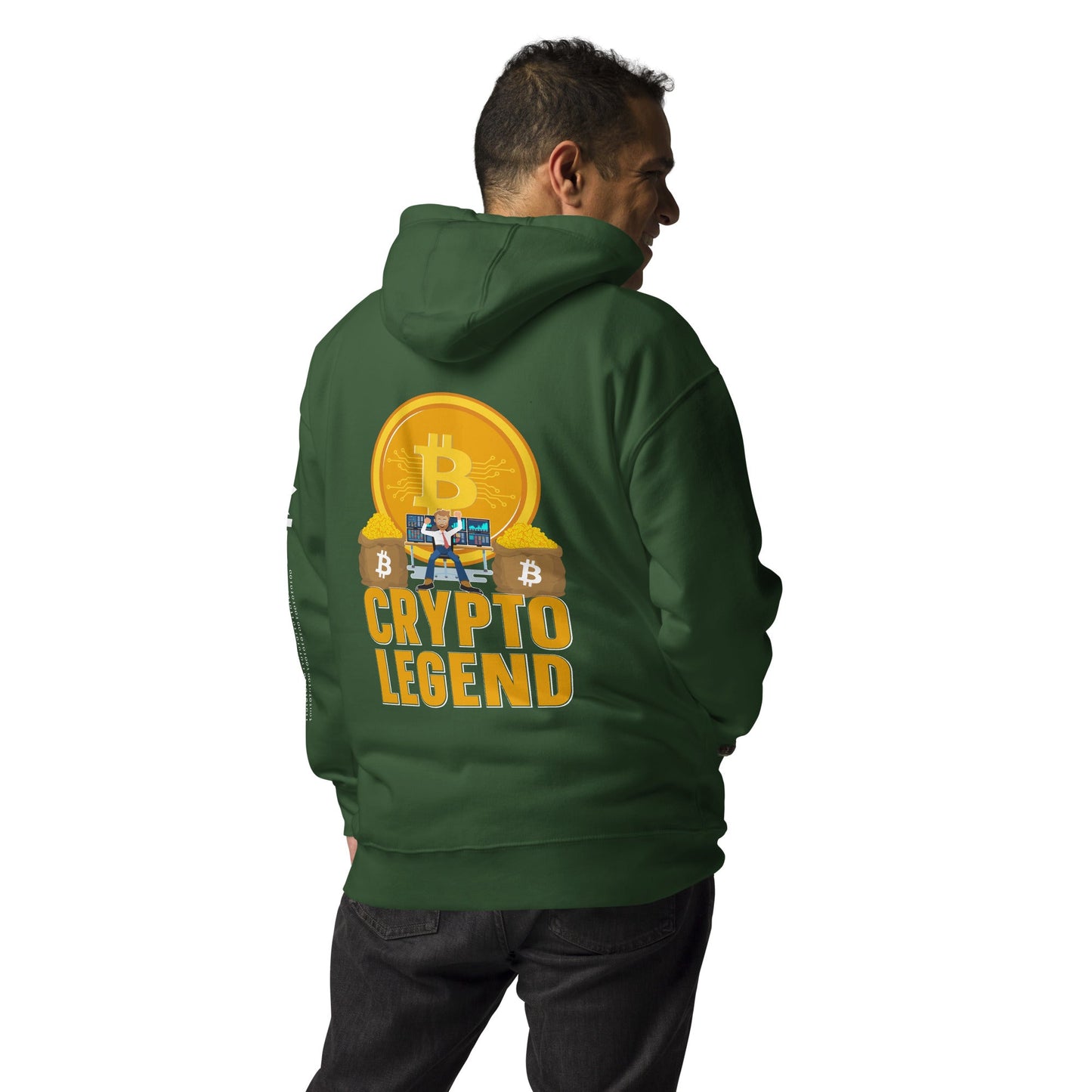 Bitcoin Legend - Unisex Hoodie ( Back Print ) by DarkByteGear