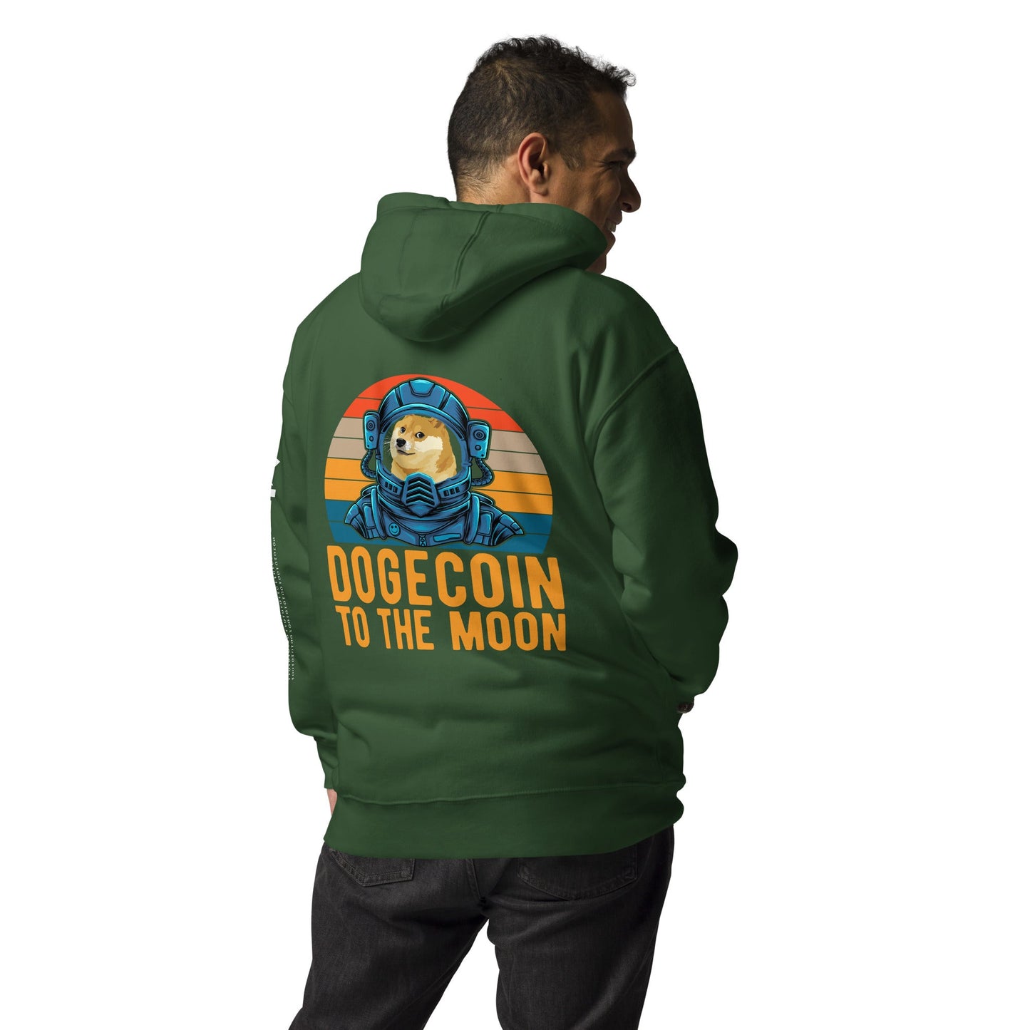 Doge Coin to the Moon - Unisex Hoodie ( Back Print ) by DarkByteGear
