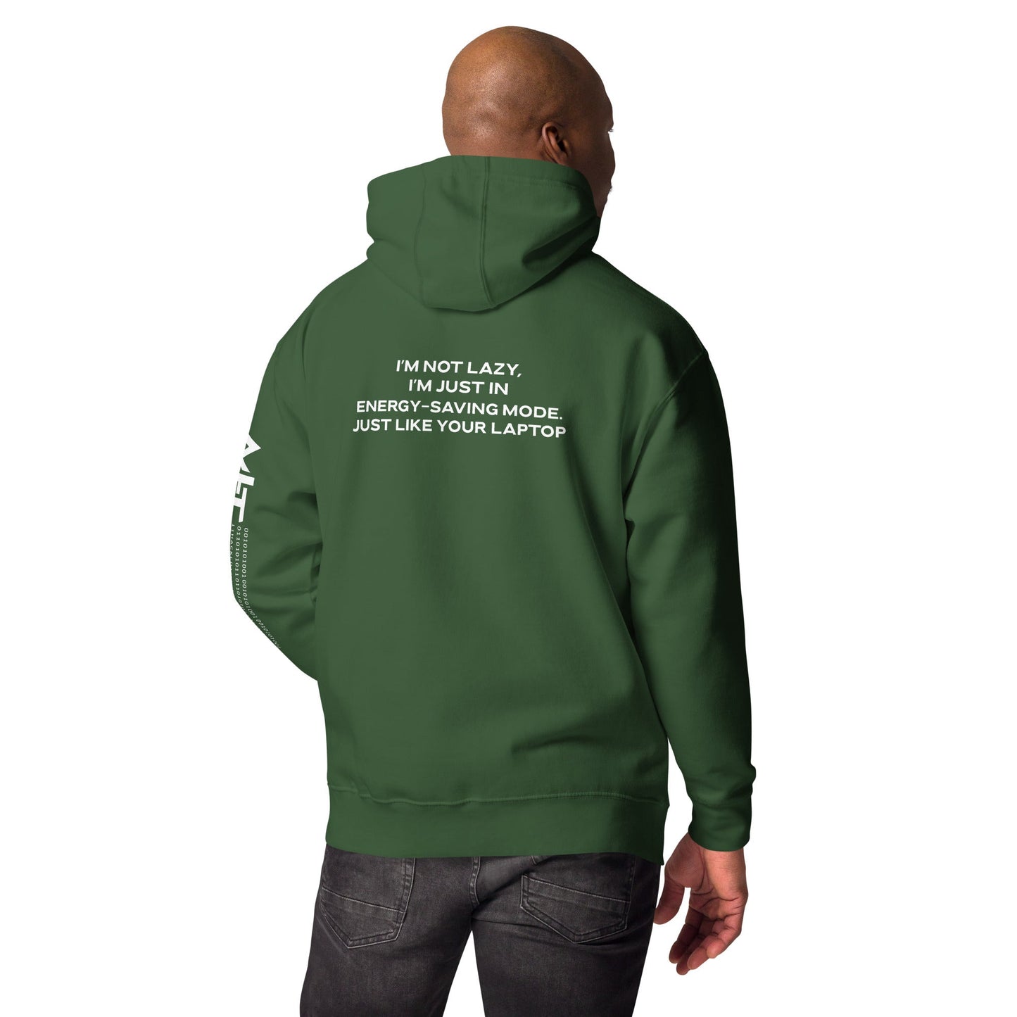 I am not lazy, I am in Energy-Saving Mode, Just like your laptop V2 - Unisex Hoodie ( Back Print ) by DarkByteGear