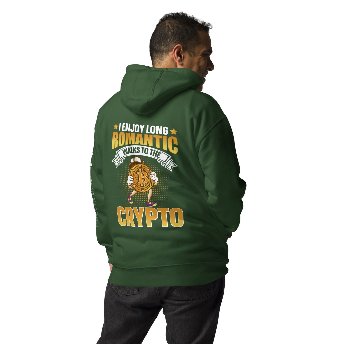I enjoy long Romantic Walk with Crypto - Unisex Hoodie ( Back Print ) by DarkByteGear