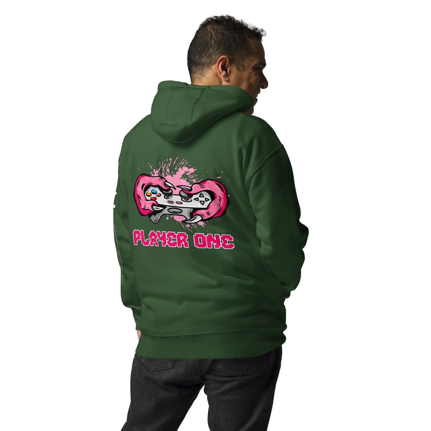 Player One - Unisex Hoodie ( Back Print ) by DarkByteGear