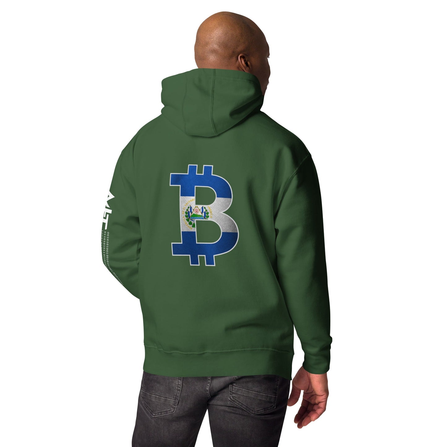 Blue Flag inside Bitcoin - Unisex Hoodie by DarkByteGear