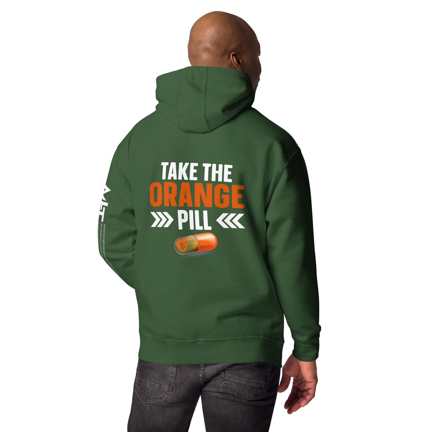 Take the Orange Pill Unisex Hoodie ( Back Print ) by DarkByteGear