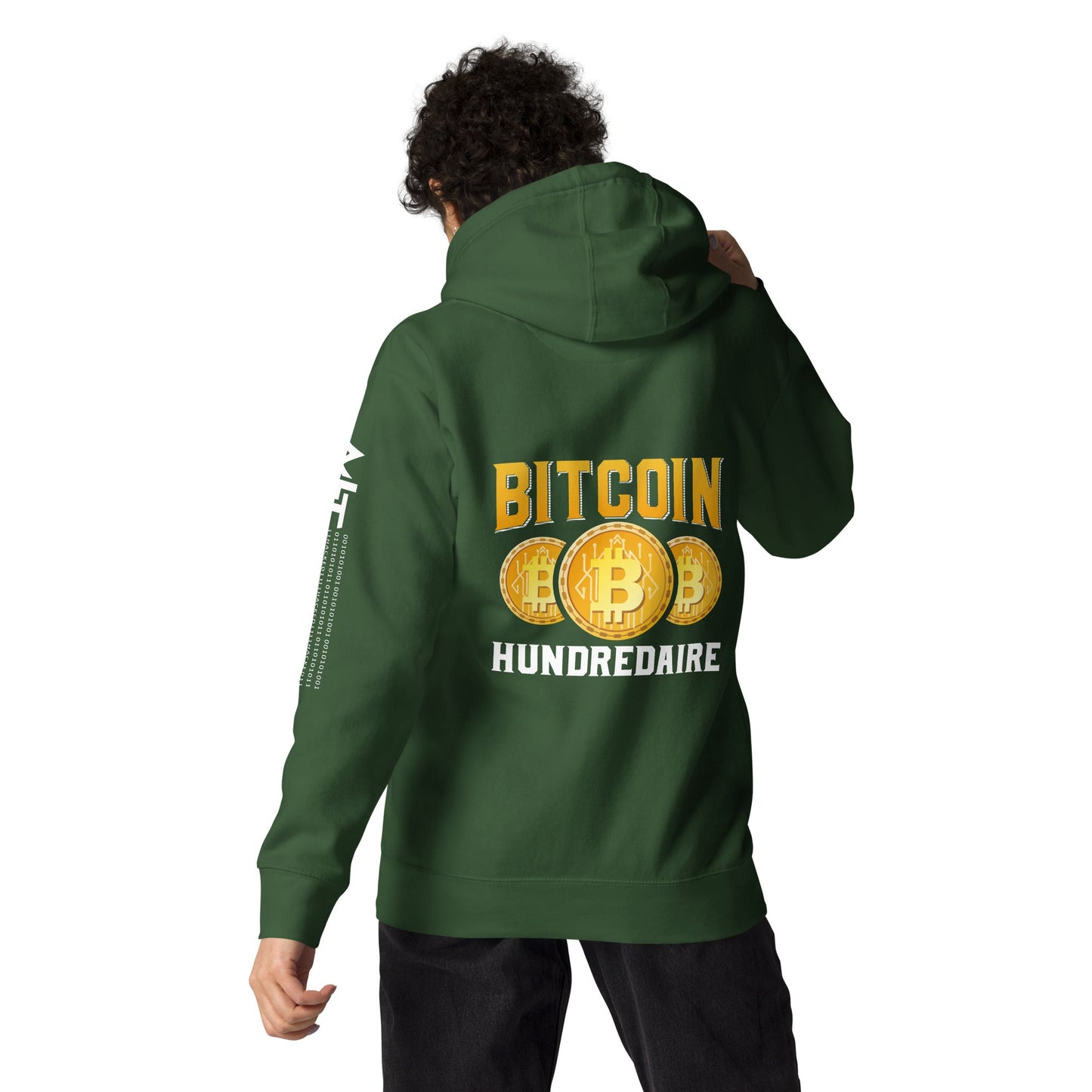 Bitcoin Hundredaire - Unisex Hoodie ( Back Print ) by DarkByteGear