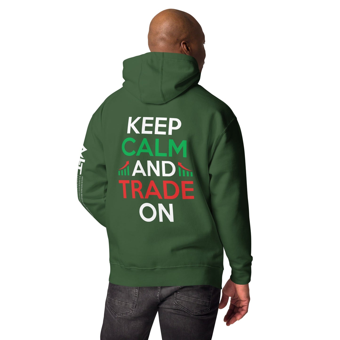 Keep Calm and Trade On - Unisex Hoodie ( Back Print ) by DarkByteGear