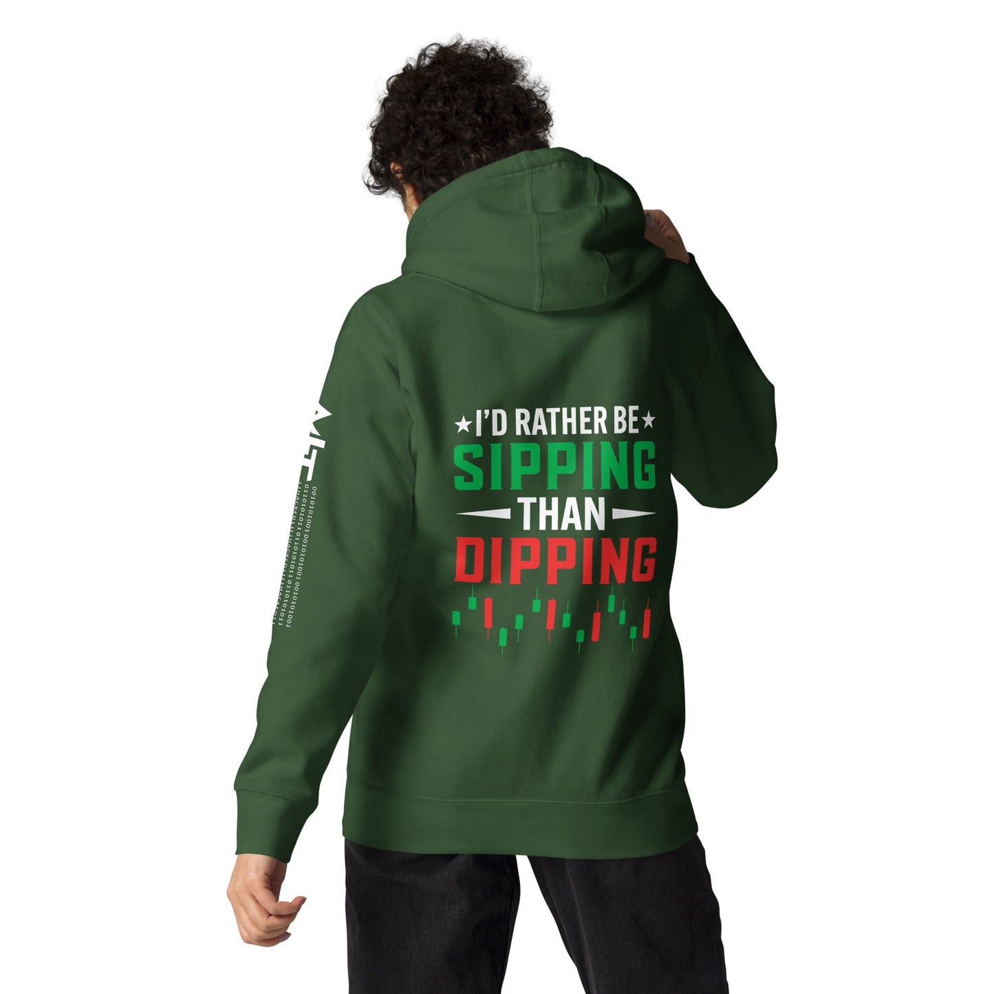 I'd rather be Sipping than Dipping - Unisex Hoodie ( Back Print ) by DarkByteGear