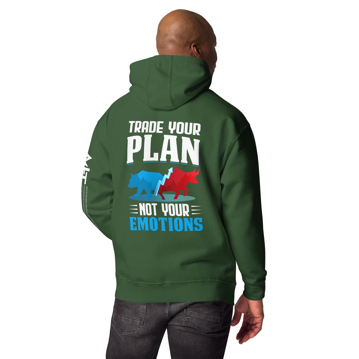 Trade your plan: not your emotion -Unisex Hoodie ( Back Print ) by DarkByteGear
