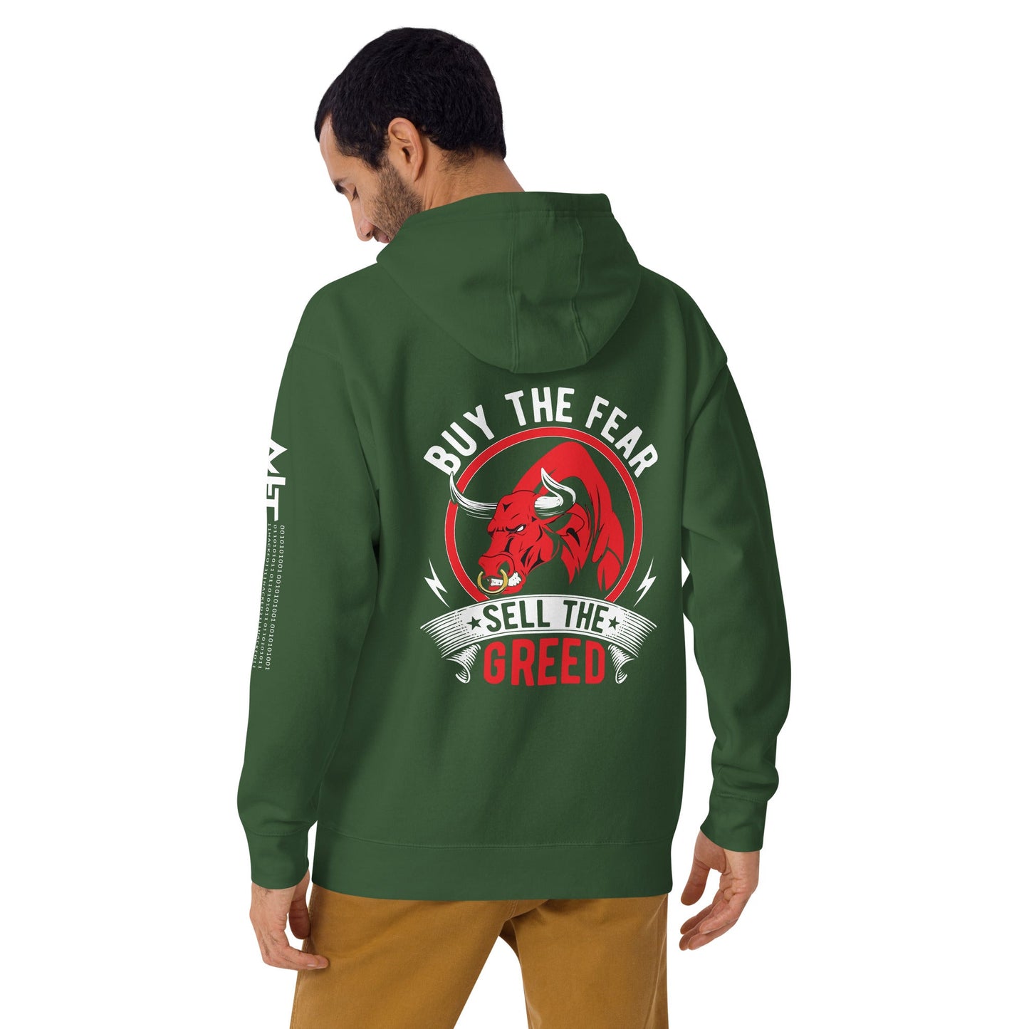 Buy the Fear; Sell the Greed - Unisex Hoodie ( Back Print ) by DarkByteGear