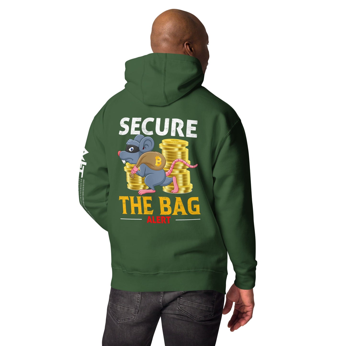 Secure the Bag Alert - Unisex Hoodie ( Back Print ) by DarkByteGear