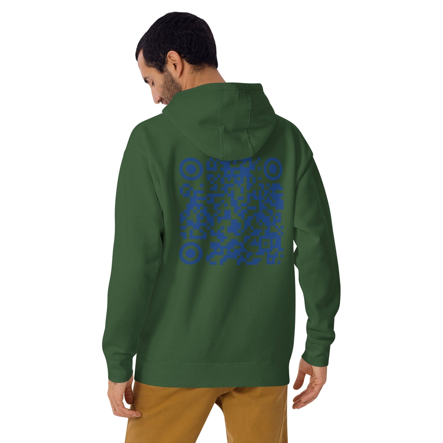 Who's the New Kid, Hacker, Developer, Gamer, Crypto King V1 (No Logo) - Unisex Hoodie Personalized QR Code by DarkByteGear