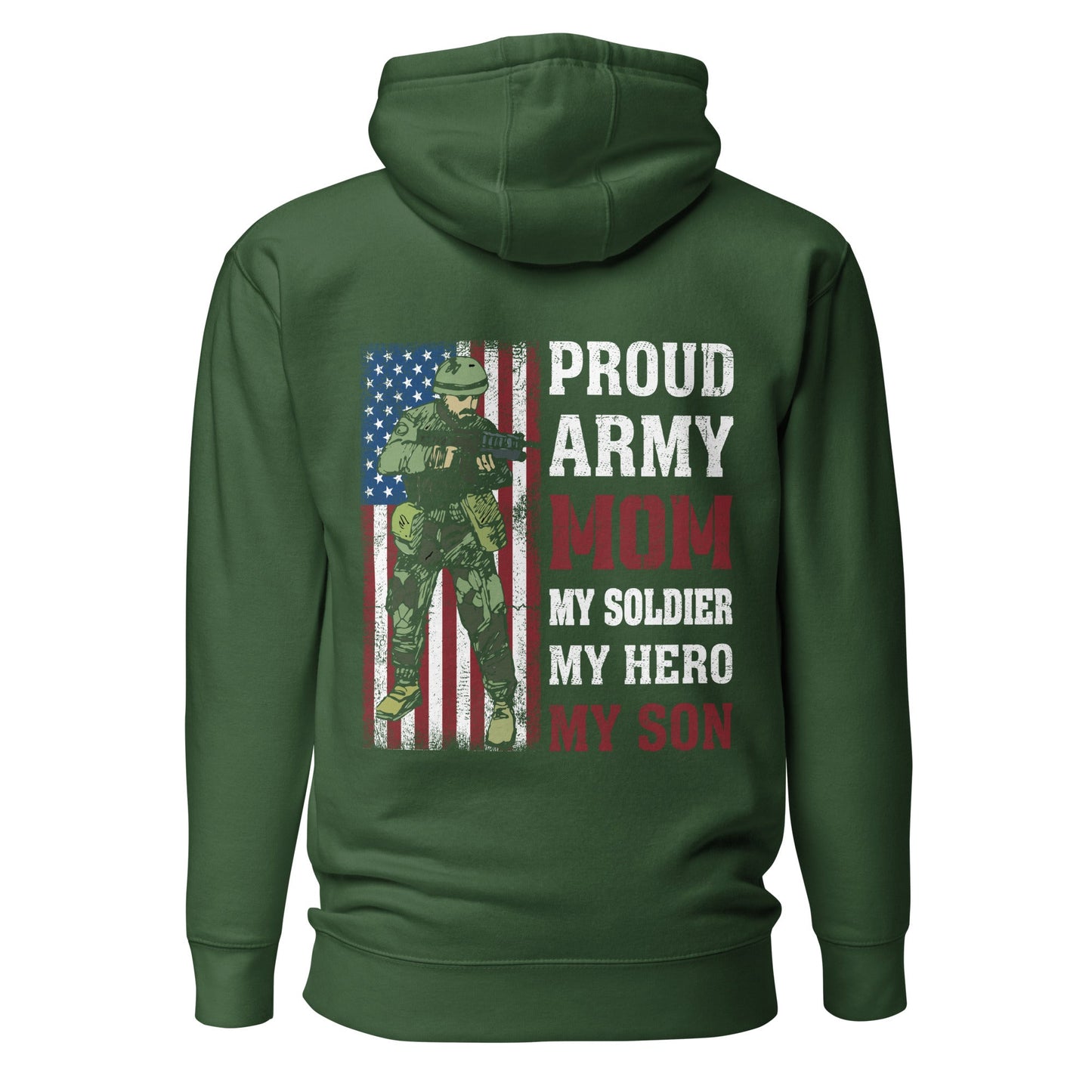 Proud Army Mom - Unisex Hoodie (back print) by DarkByteGear