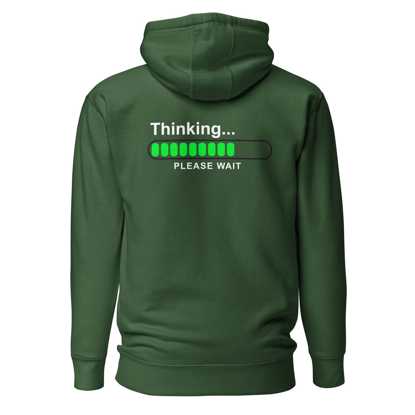 Thinking please wait - Unisex Hoodie (back print) by DarkByteGear